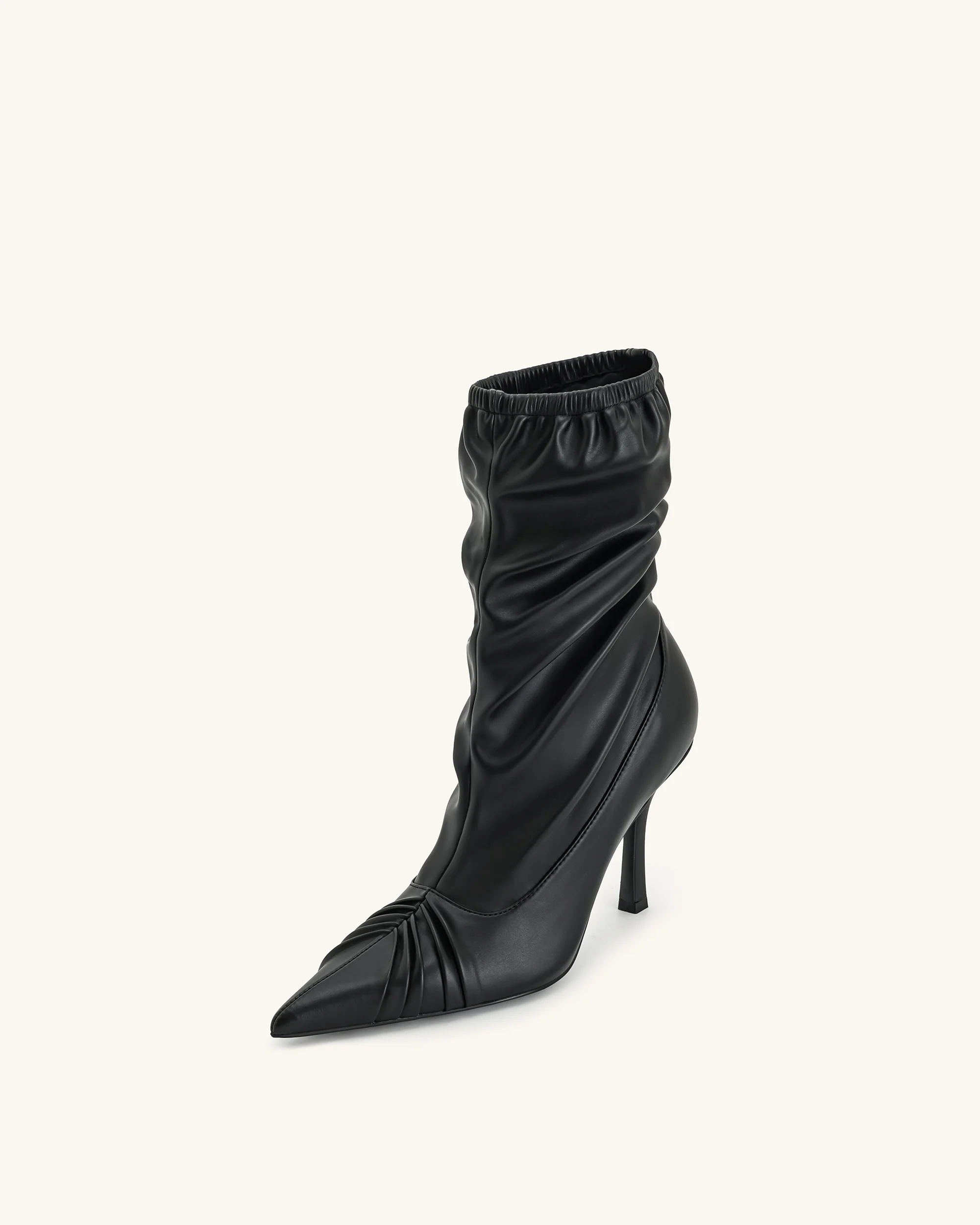 Joanne Lederstiefeletten mit Paneel-Details - Schwarz - Image 6