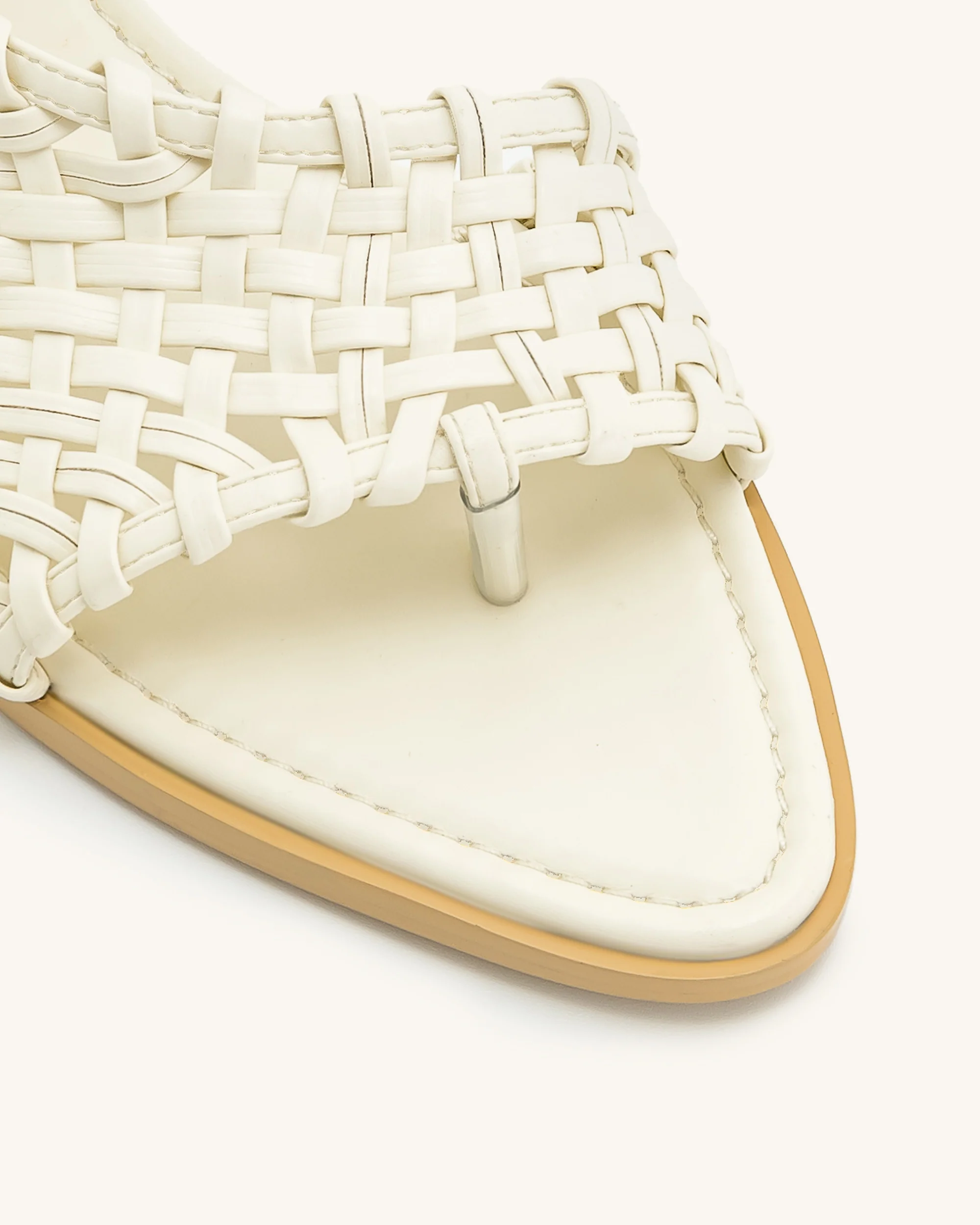 Jocelyn Flip-Flops mit gewebtem Riemen - Beige - Image 4