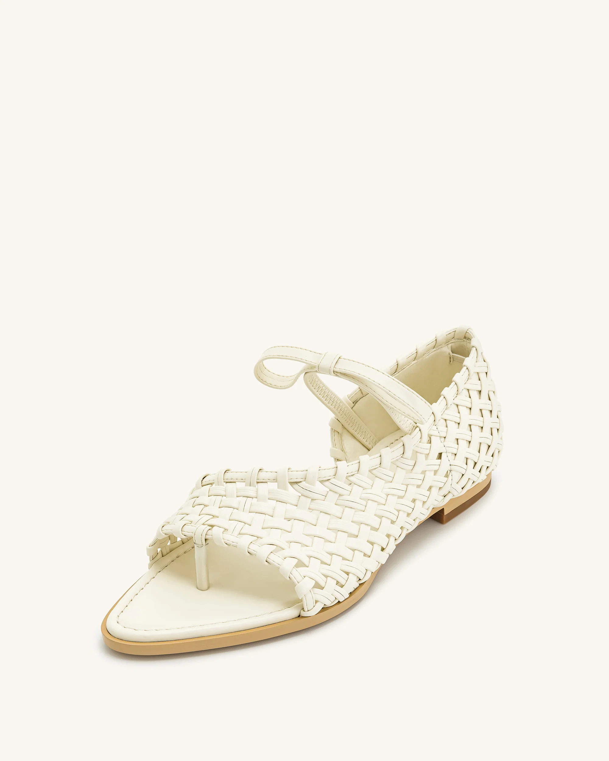 Jocelyn Flip-Flops mit gewebtem Riemen - Beige - Image 5