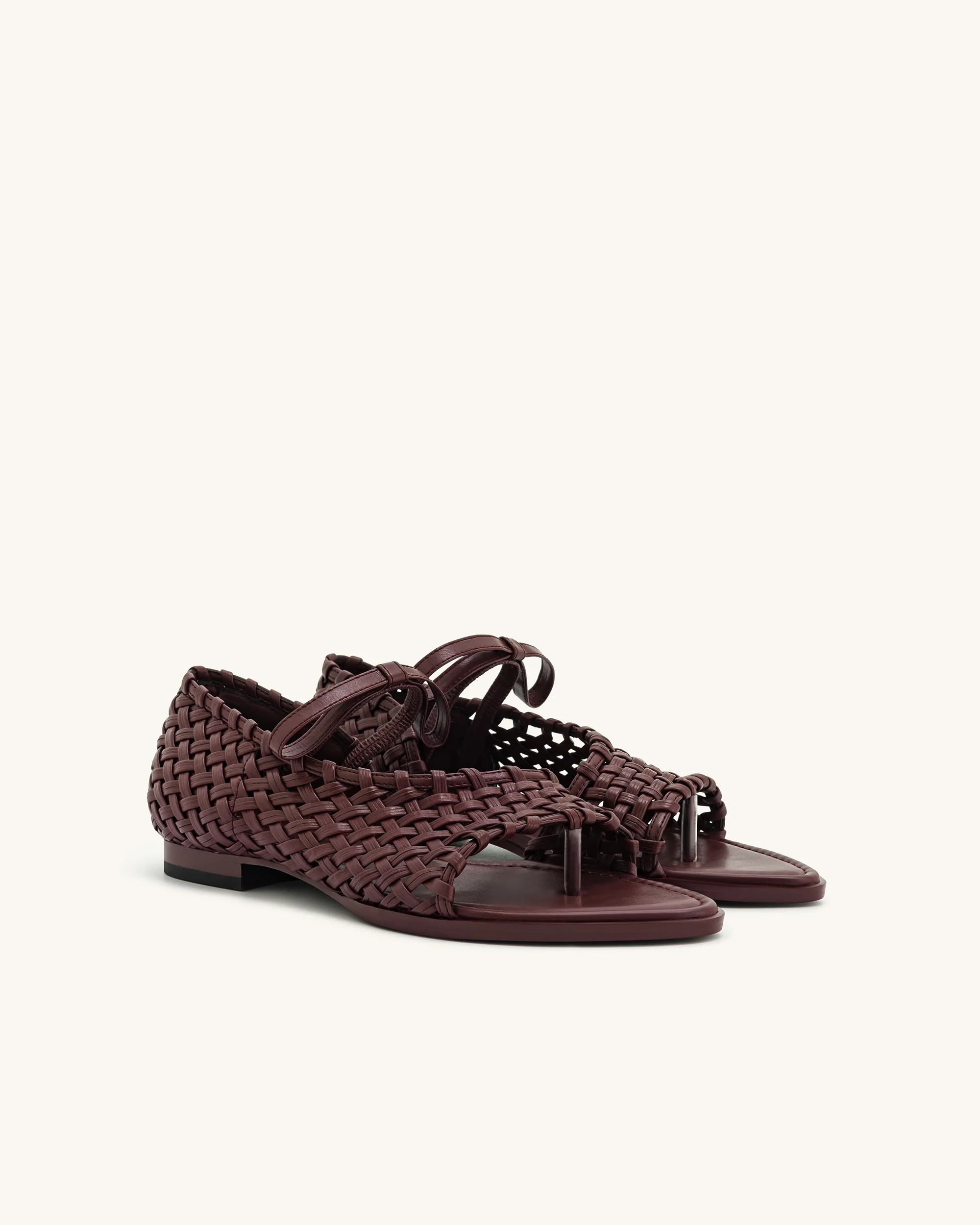 Jocelyn Flip-Flops mit gewebtem Riemen - Dunkelrot - Image 2