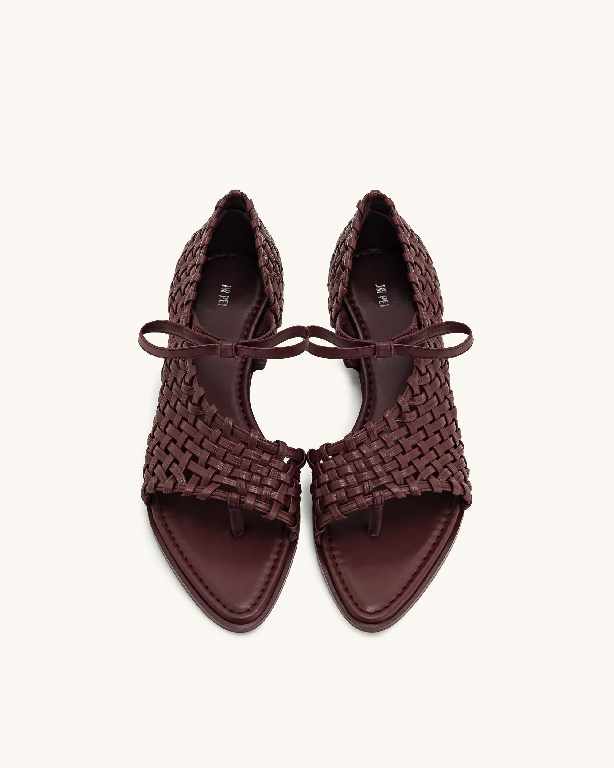 Jocelyn Flip-Flops mit gewebtem Riemen - Dunkelrot - Image 3