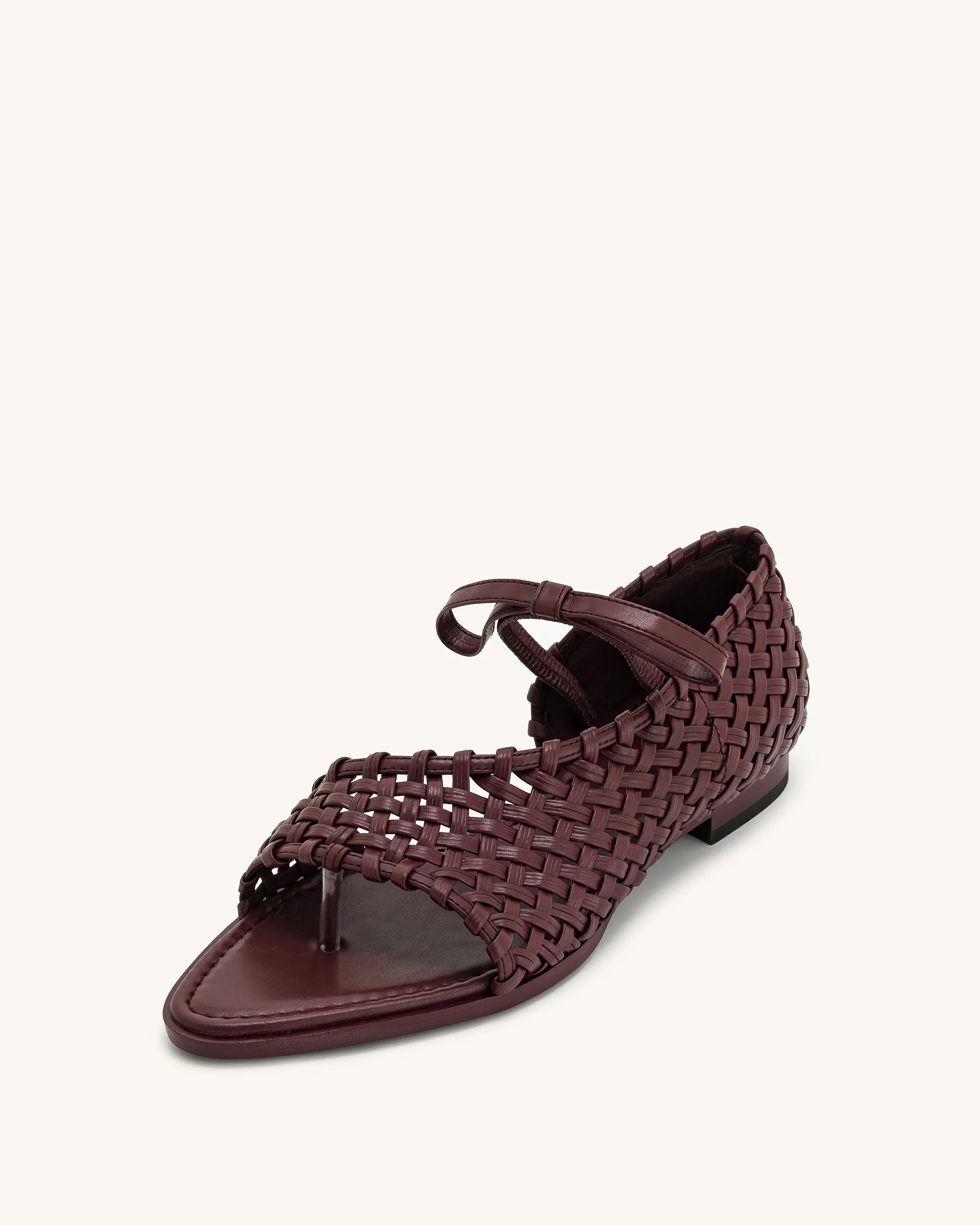 Jocelyn Flip-Flops mit gewebtem Riemen - Dunkelrot - Image 5