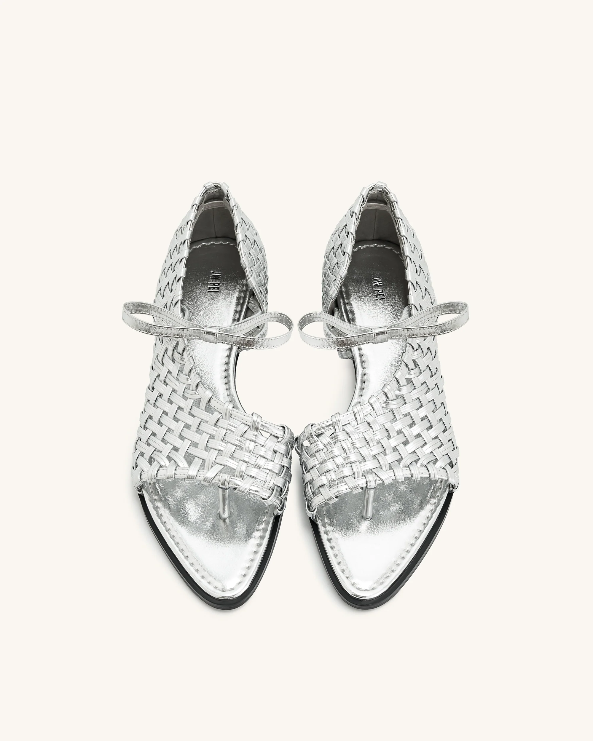 Jocelyn Flip-Flops mit gewebtem Riemen - Silber - Image 3