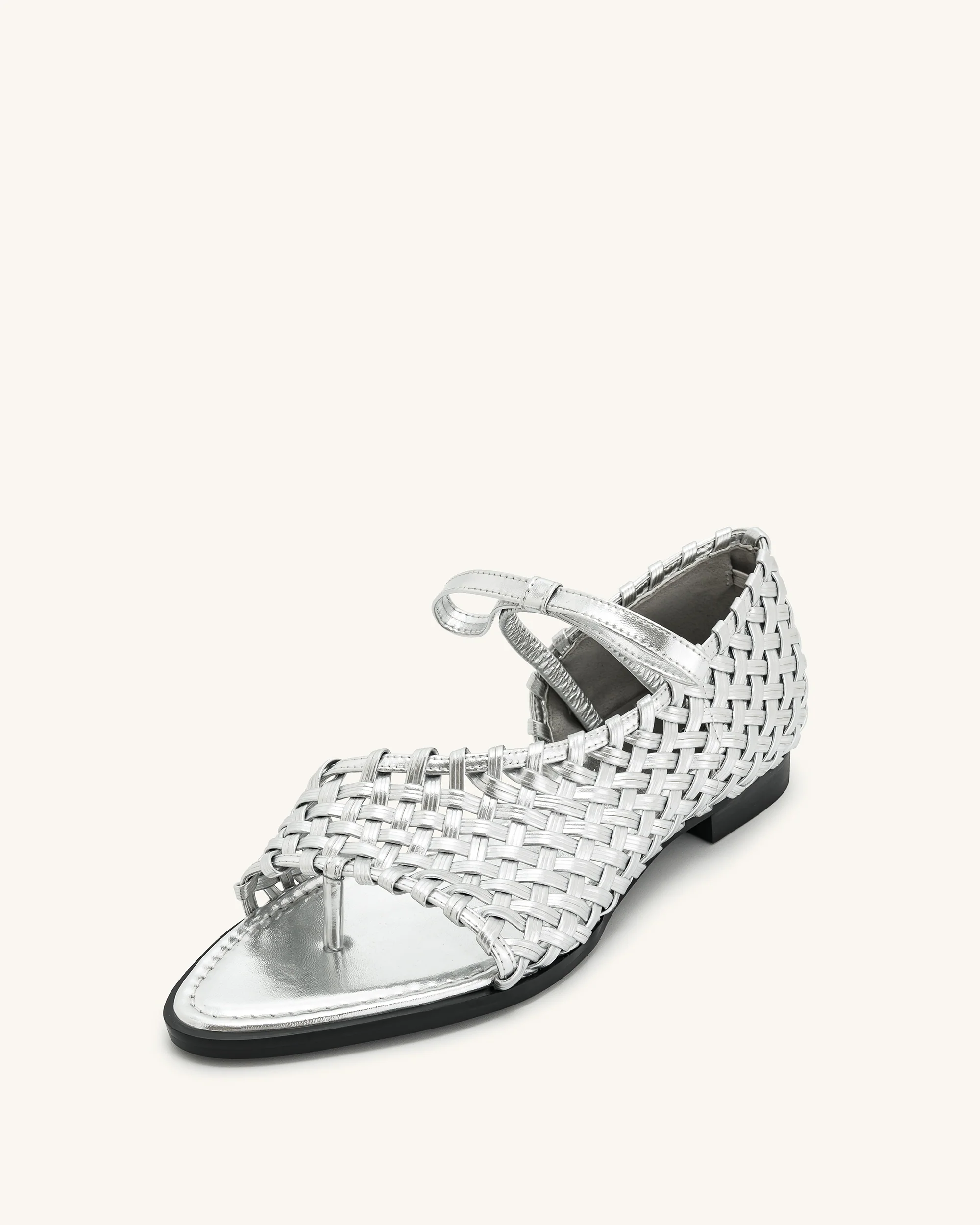 Jocelyn Flip-Flops mit gewebtem Riemen - Silber - Image 5