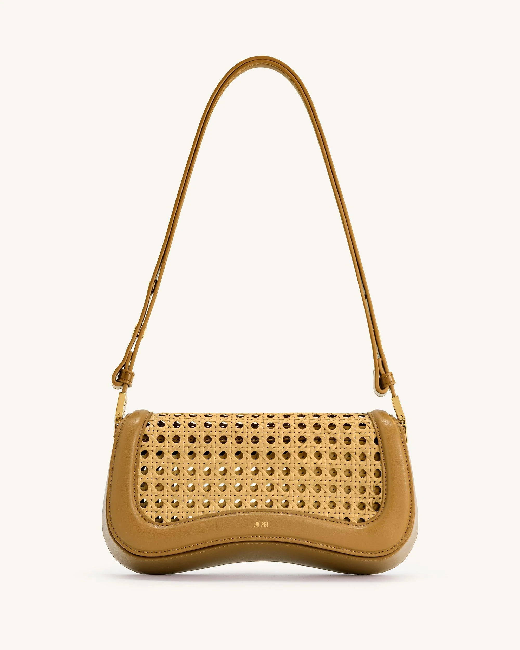Joy Gefälschte Bambusgewebte Schultertasche - Braun