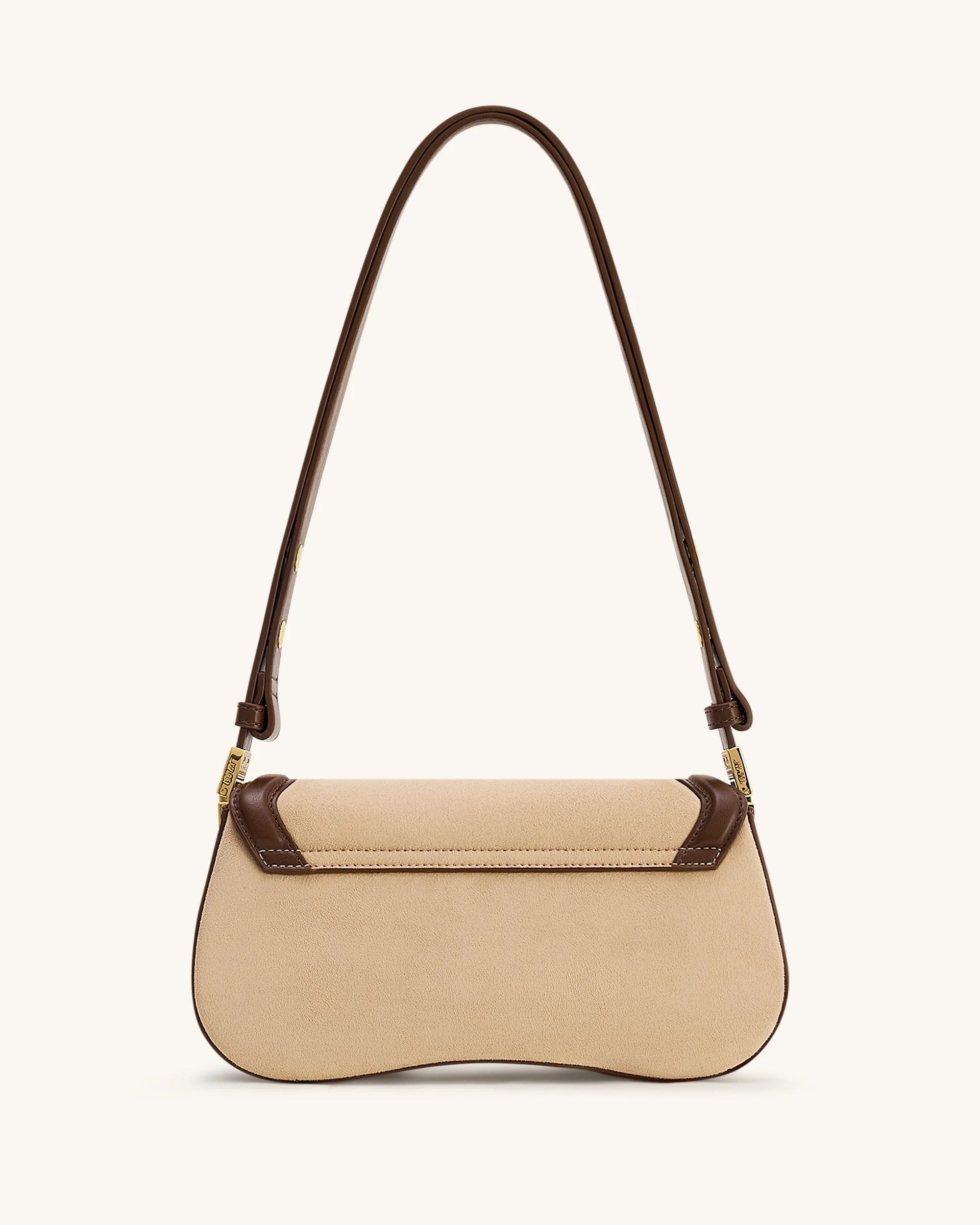 Joy Schultertasche aus Kunstwildleder – Khakibraun - Image 3