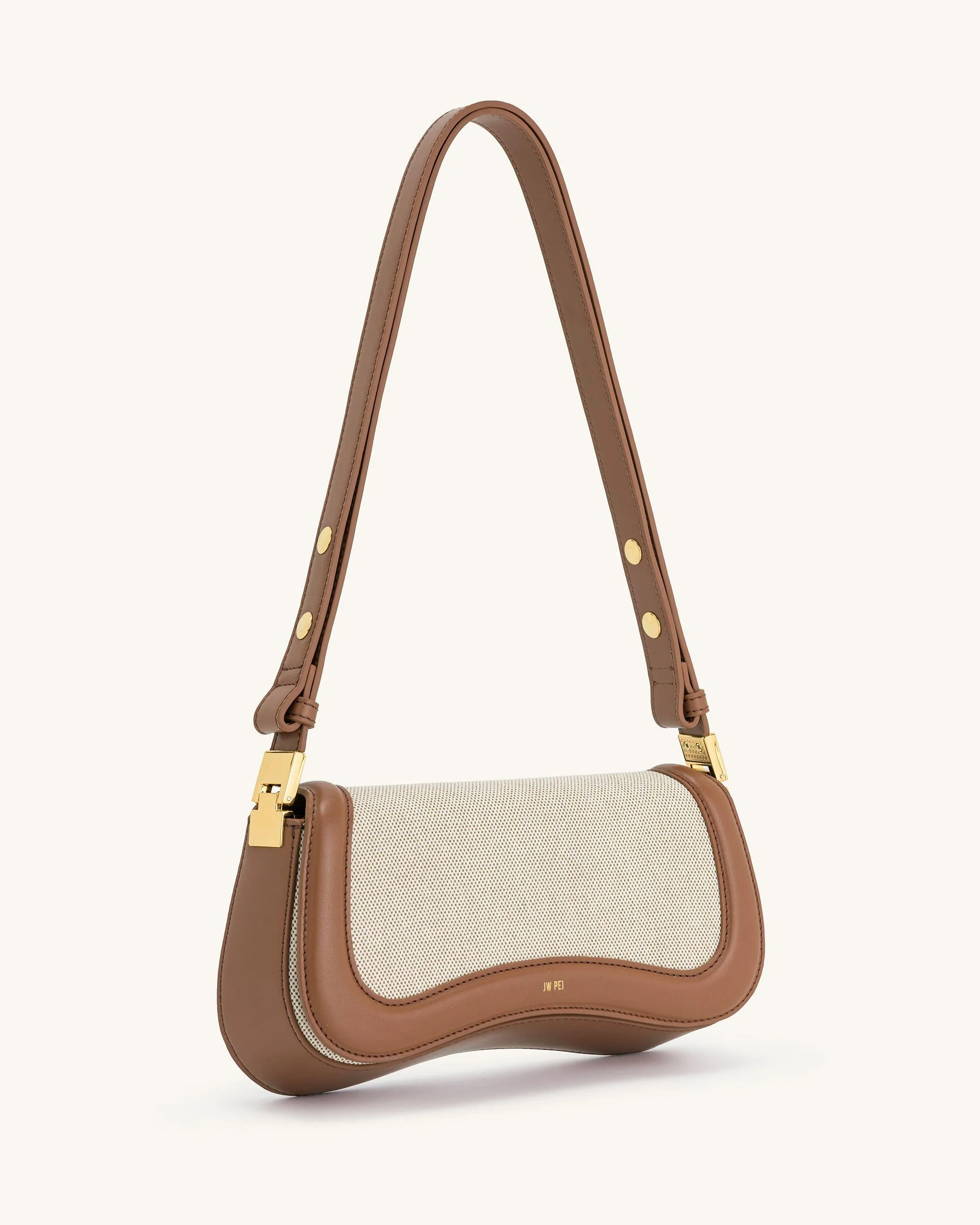Joy Schultertasche - Braunes Leinwandmaterial - Image 2