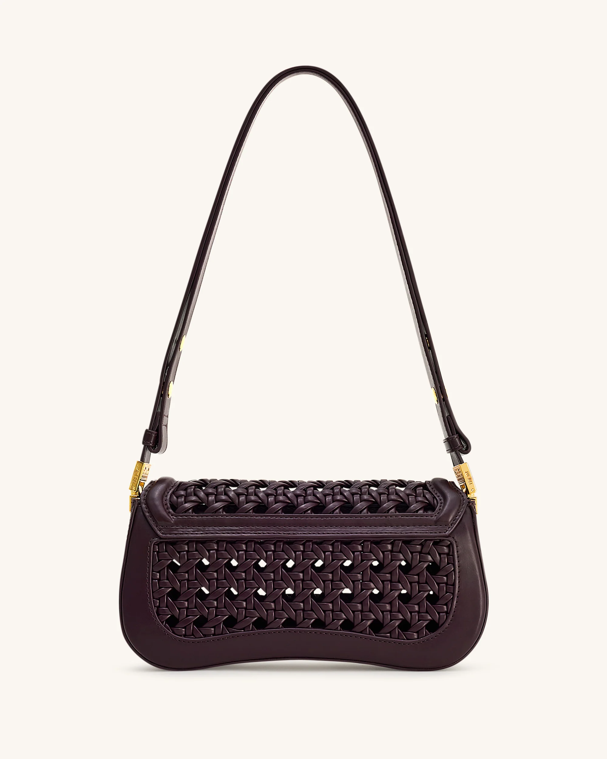 Joy Geflochtene Schultertasche – Dunkelrot - Image 3