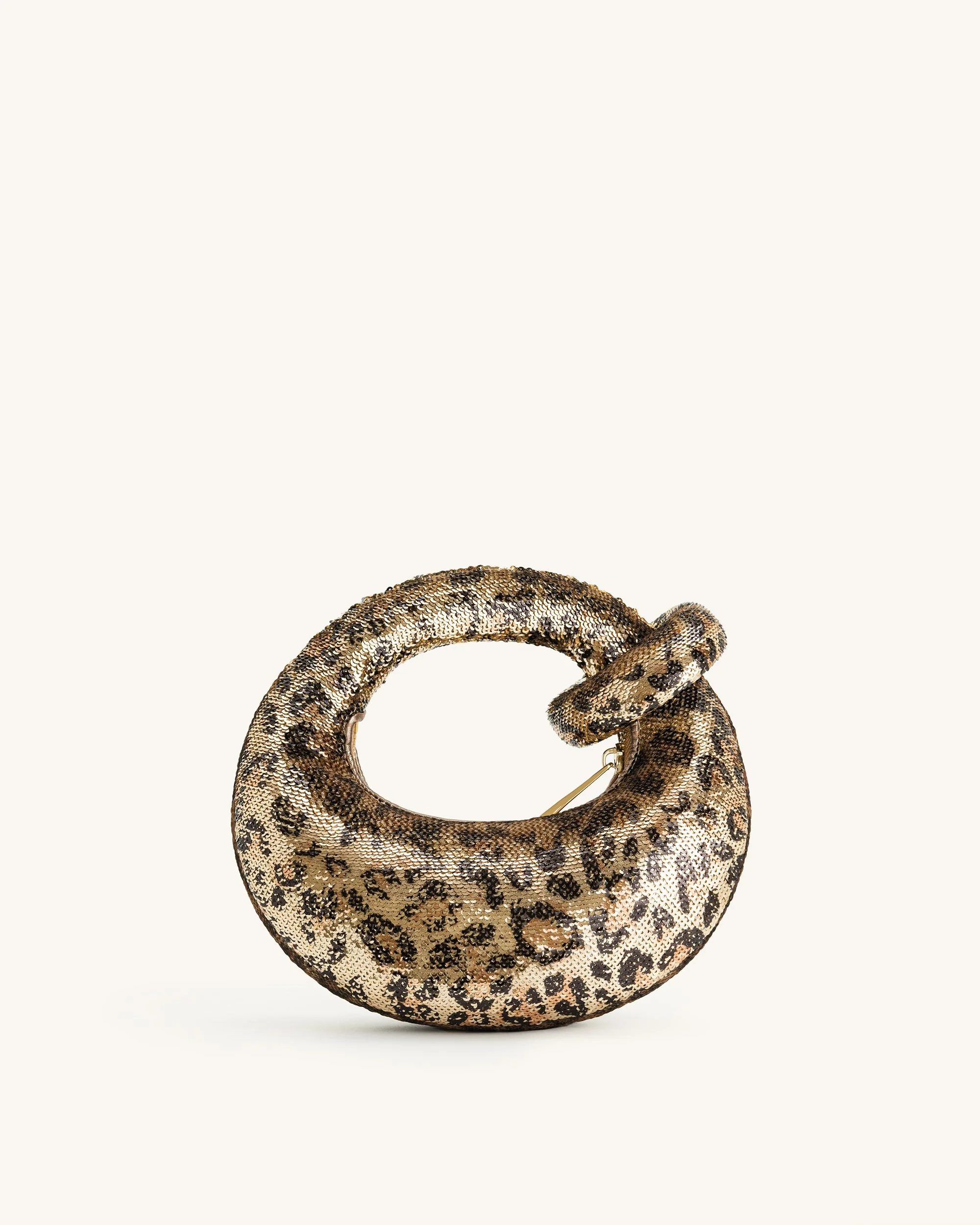 Abacus Metallic Pailletten Mini Top-Handle-Tasche - Leopardenmuster - Image 4
