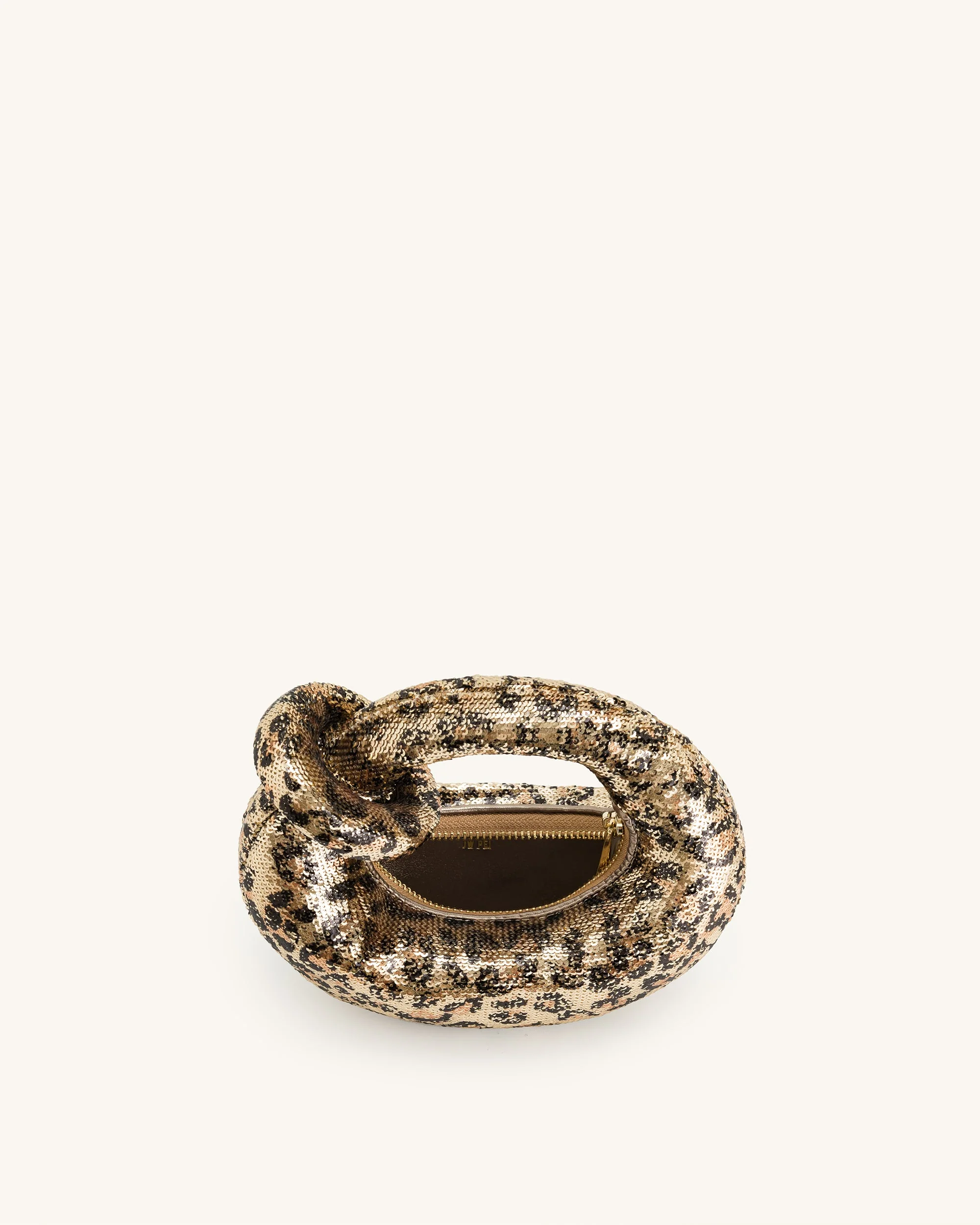 Abacus Metallic Pailletten Mini Top-Handle-Tasche - Leopardenmuster - Image 5