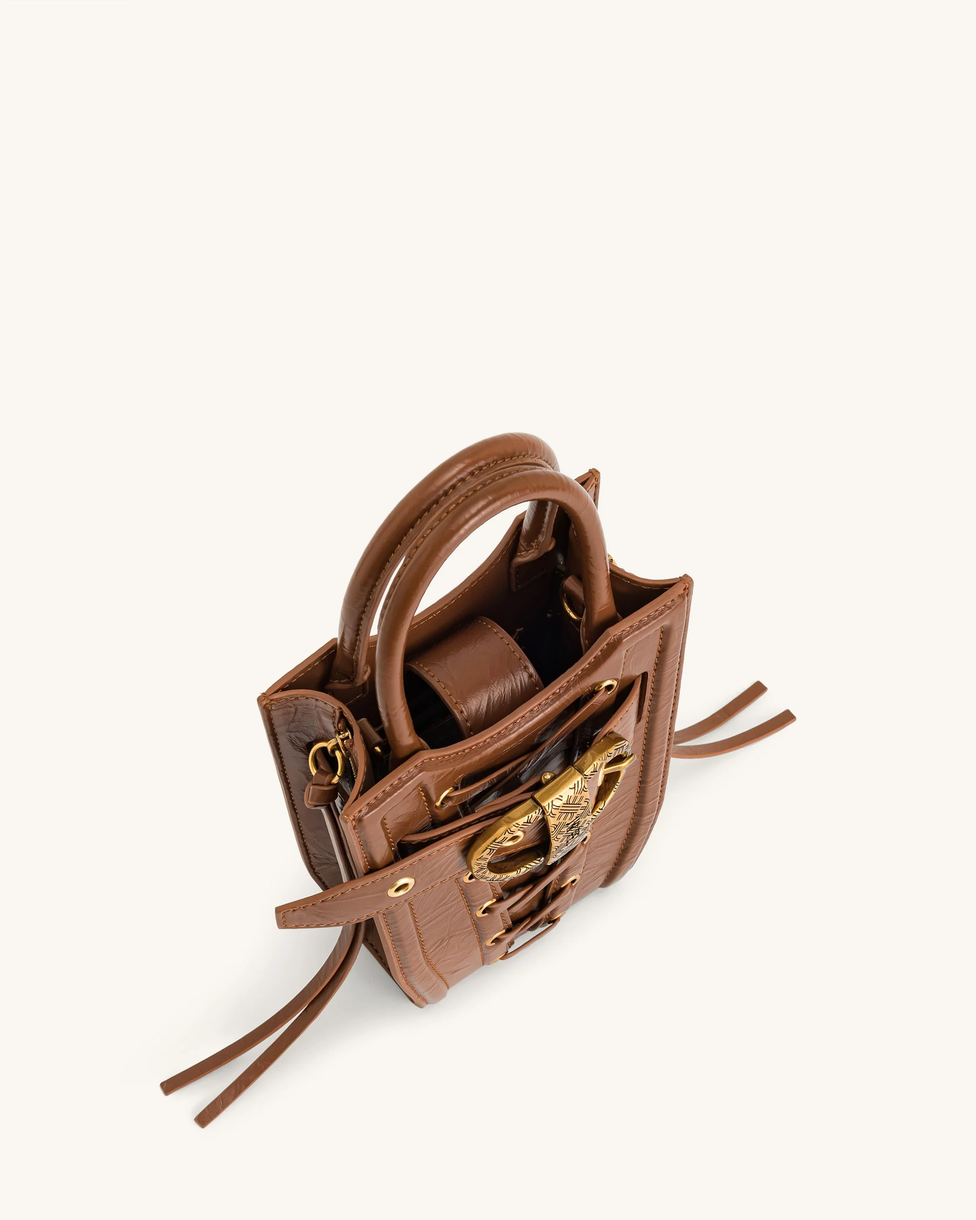 JW PEI Damen FEI Crushed Riemchen Handytasche - Braun - Image 4