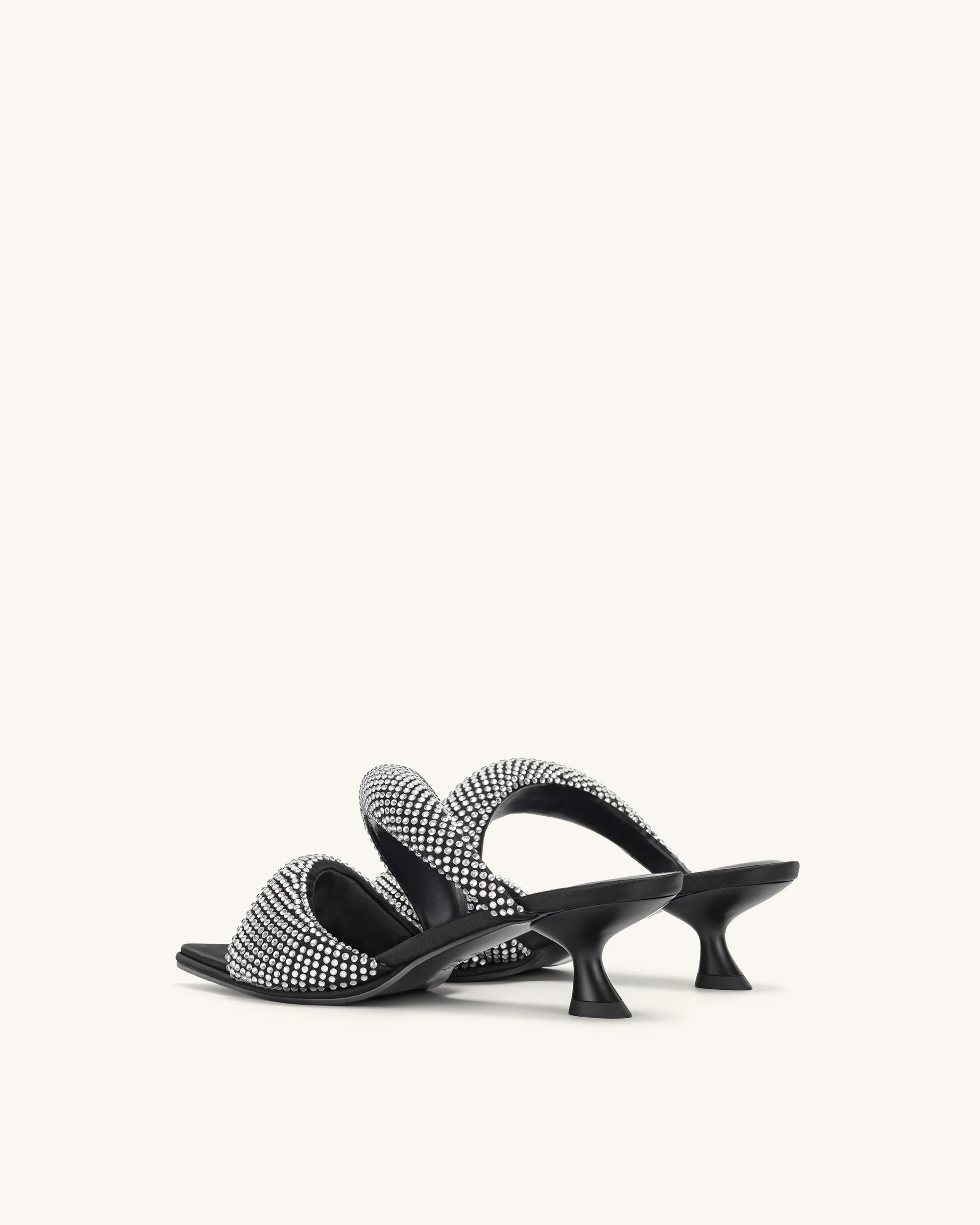 JW PEI Damen Sara Pantolette Künstlicher Kristall - Schwarz - Image 5