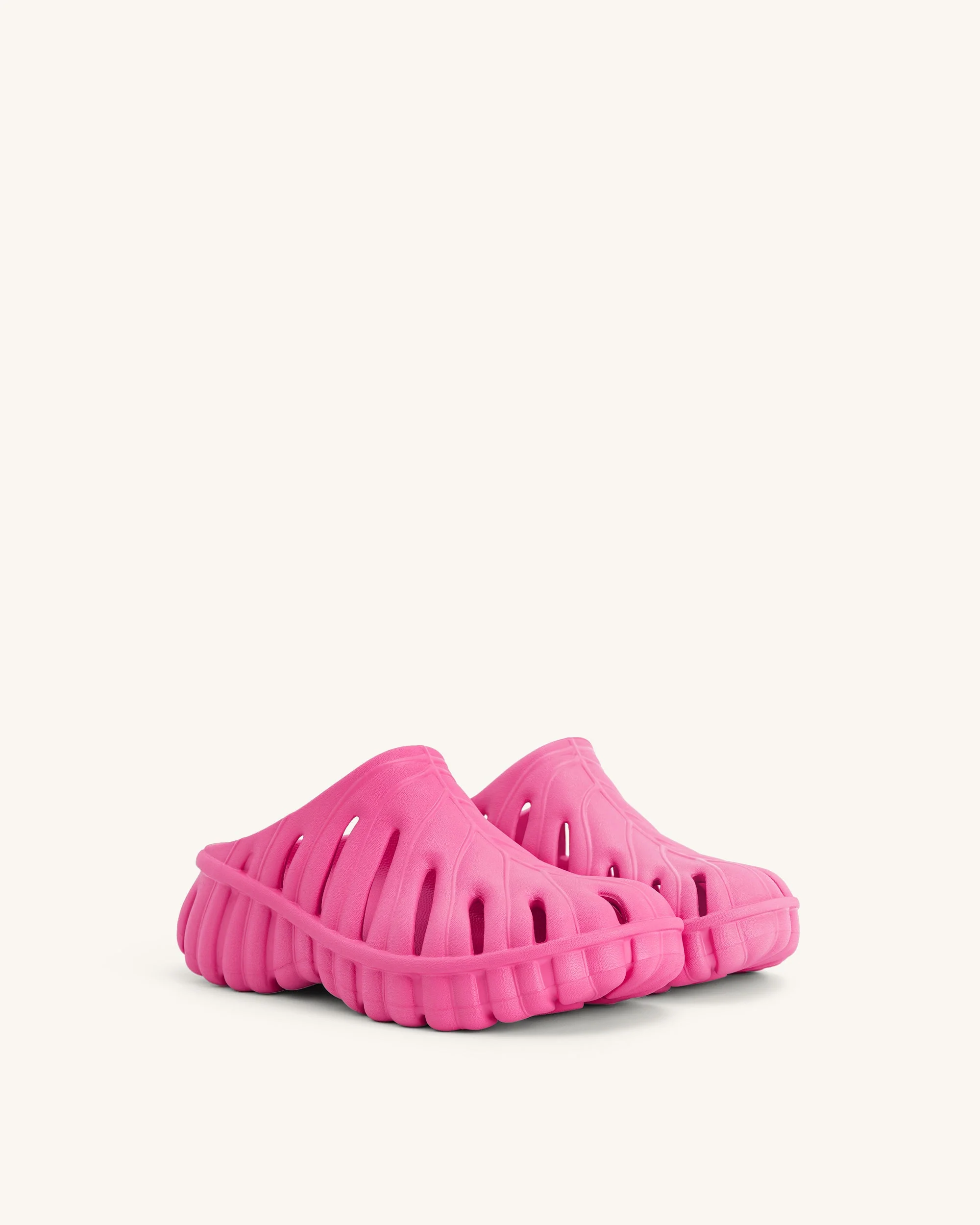 JW PEI Damen Tara Blatt Plattform Clog - Leuchtendes Pink - Image 2