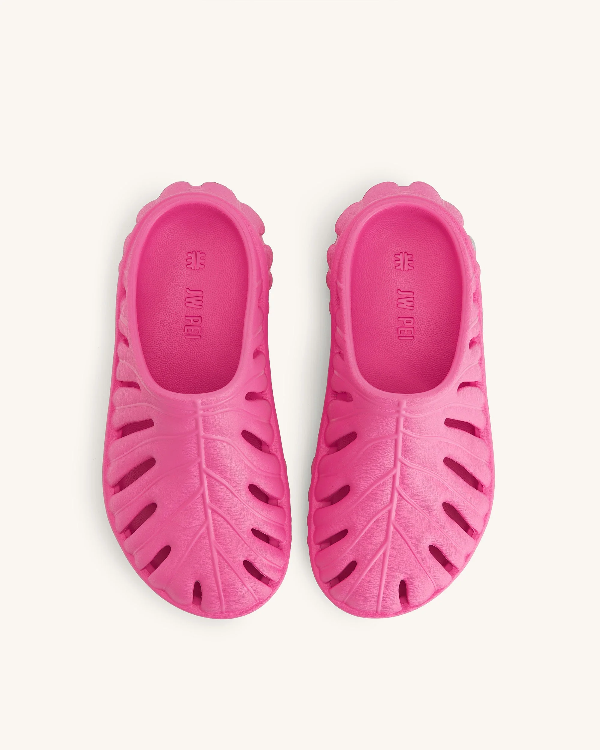 JW PEI Damen Tara Blatt Plattform Clog - Leuchtendes Pink - Image 3