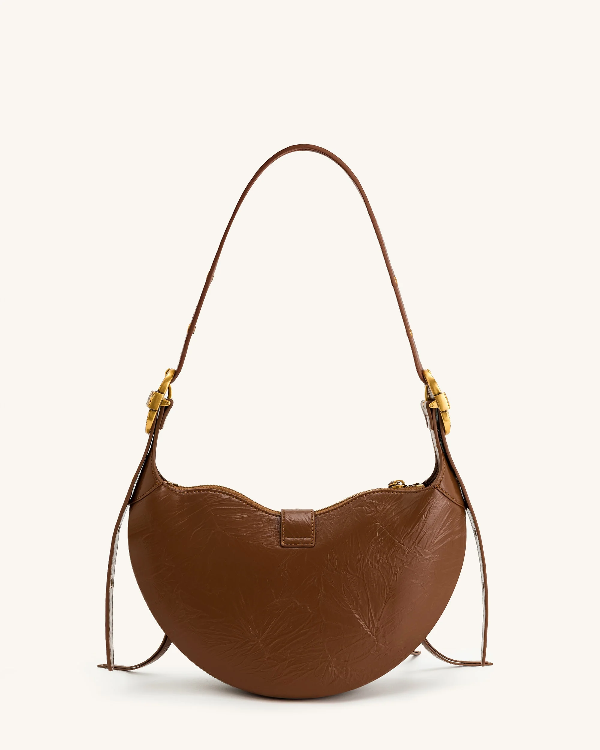 Tessa Crushed Schultertasche - Braun - Image 3