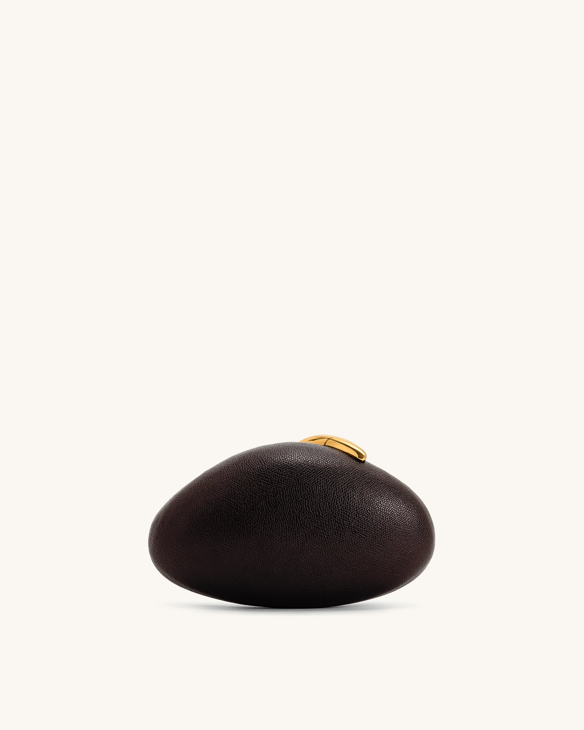 Kaya Irregular Oval Clutch - Dark Brown - Image 3