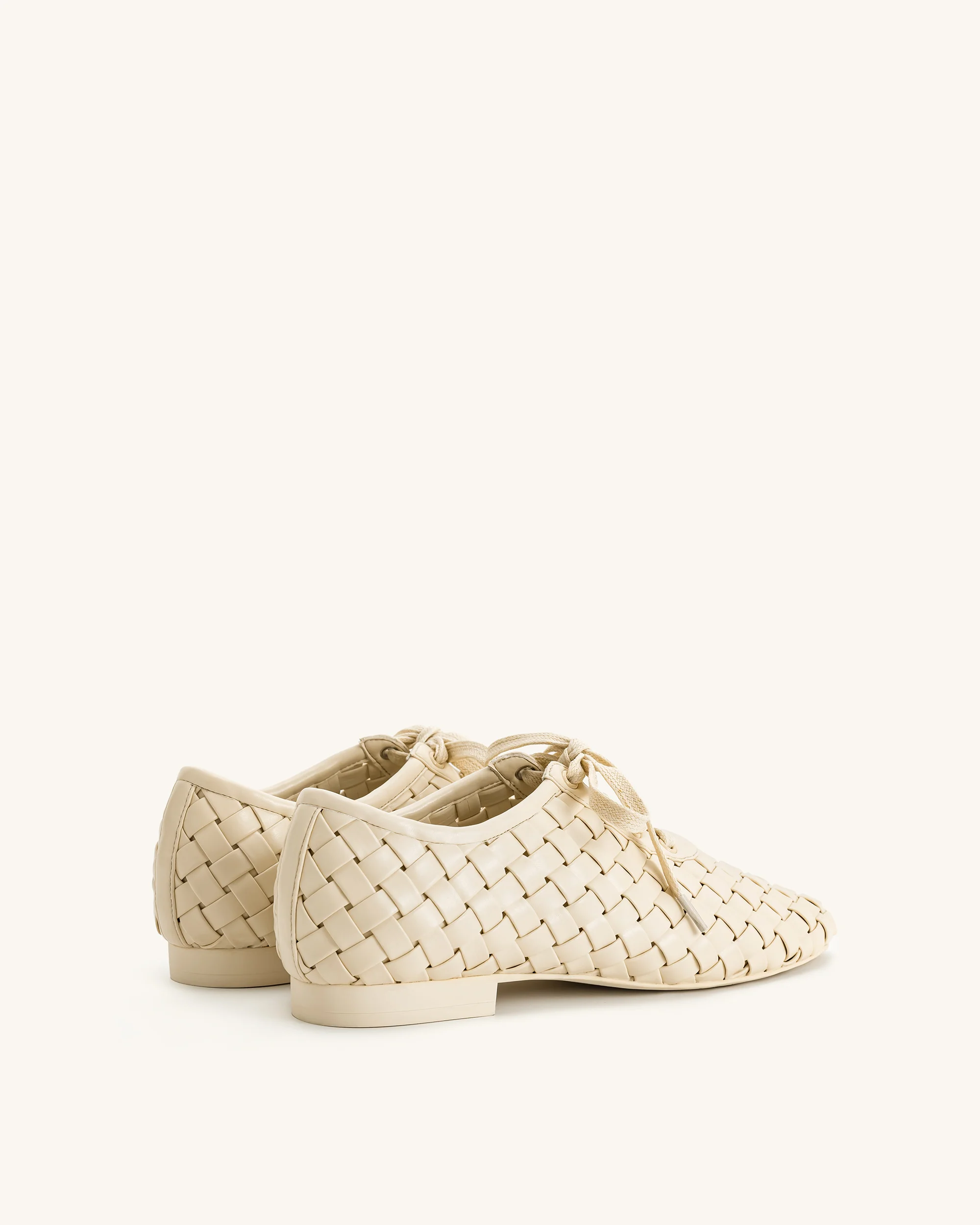 Kayla Geflochtene Riemen-Flatschuhe - Beige - Image 4