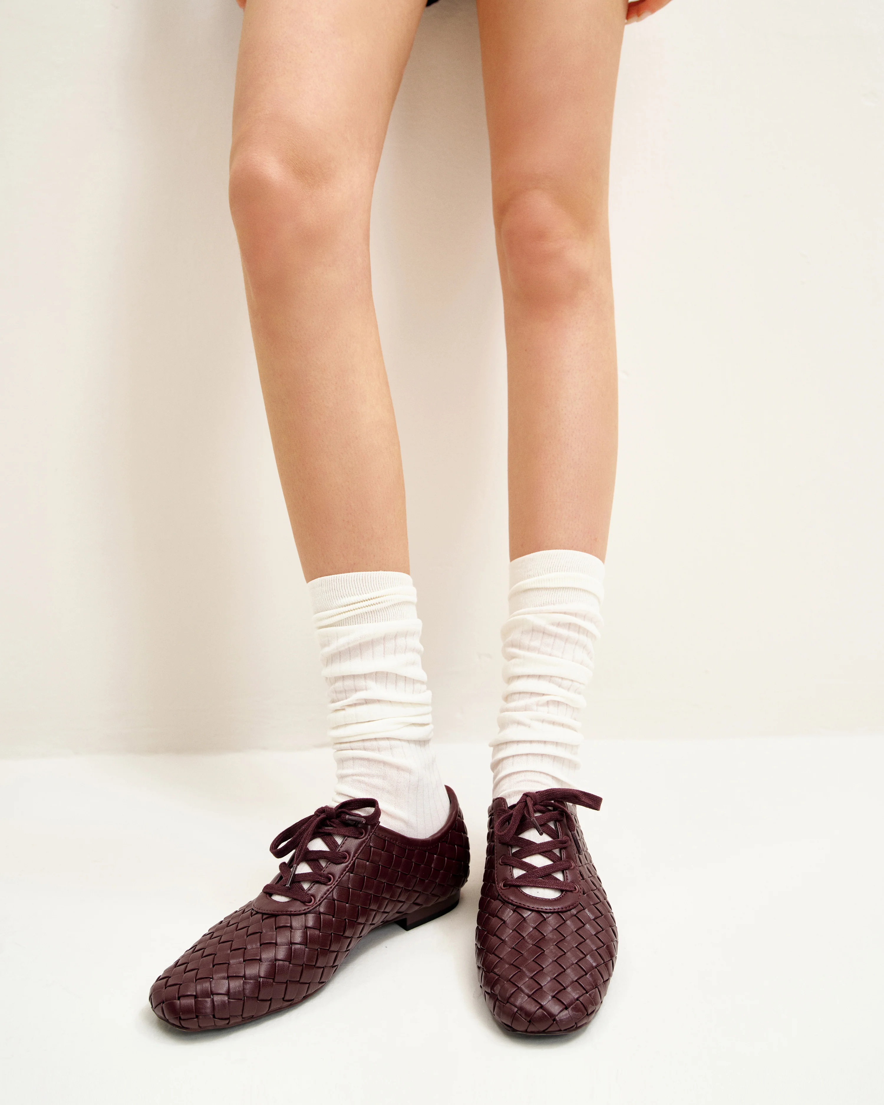 Kayla Geflochtene Riemen Ballerinas - Bordeauxrot - Image 2