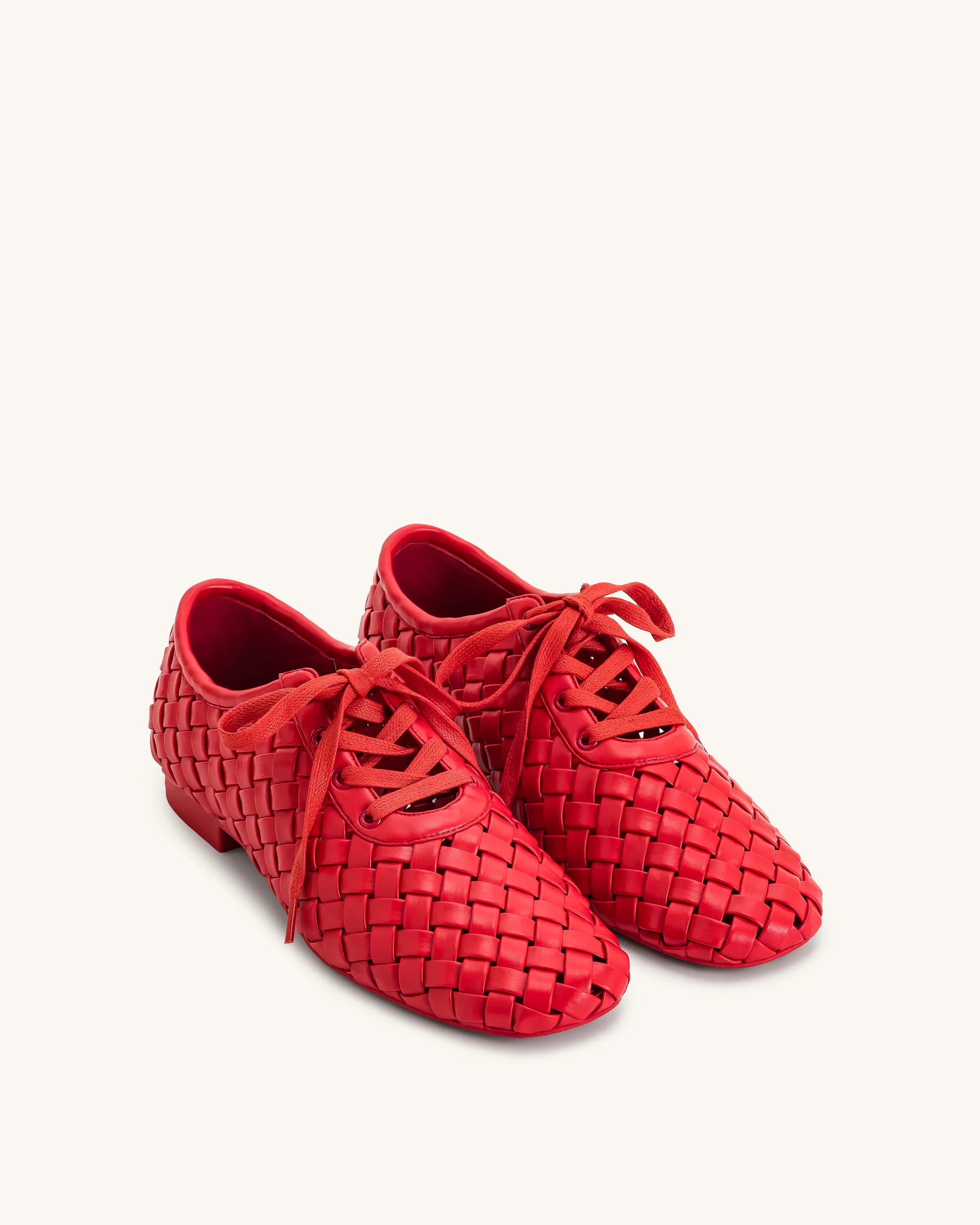 Kayla Geflochtene Riemen-Flatschuhe - Rot - Image 2