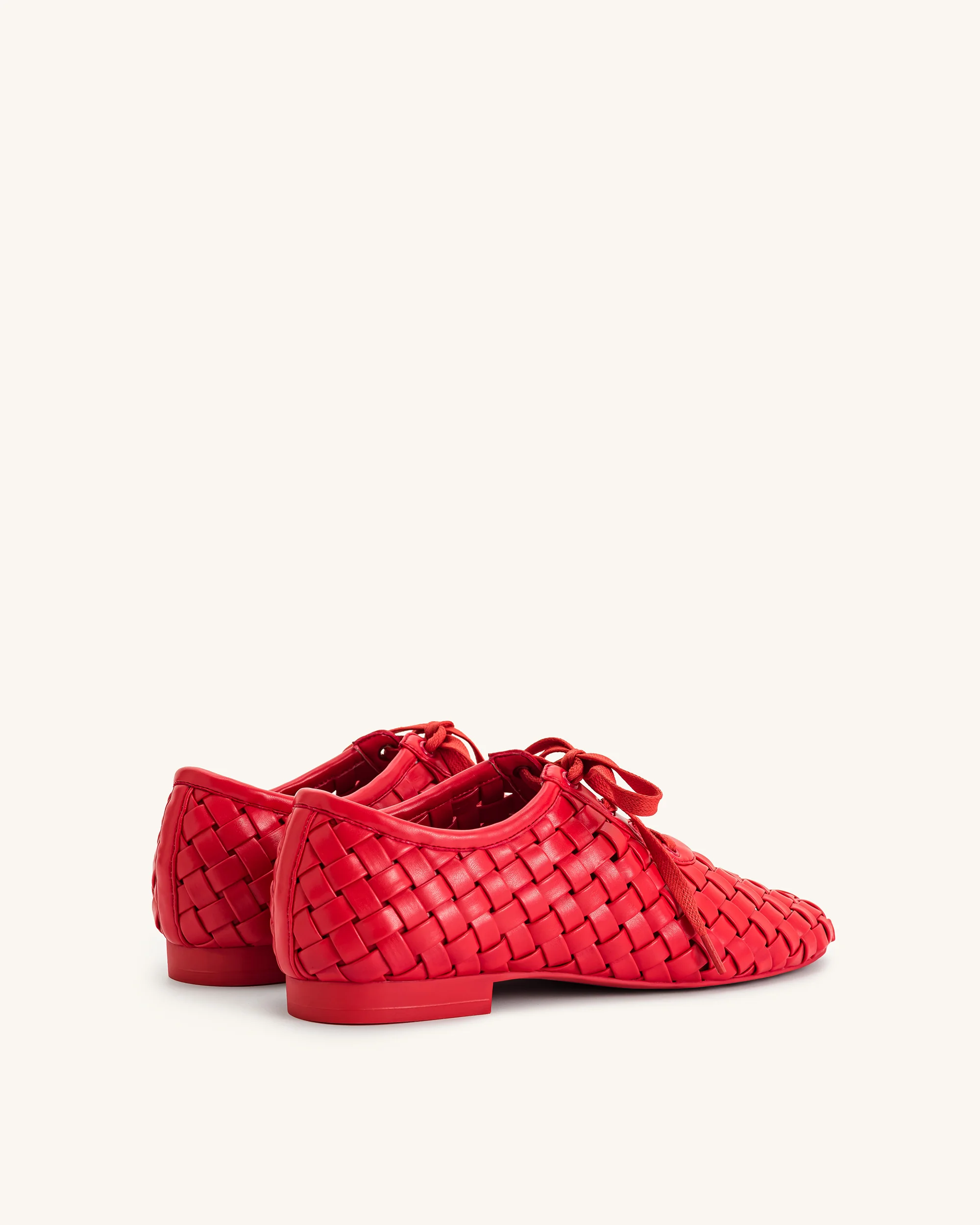 Kayla Geflochtene Riemen-Flatschuhe - Rot - Image 3