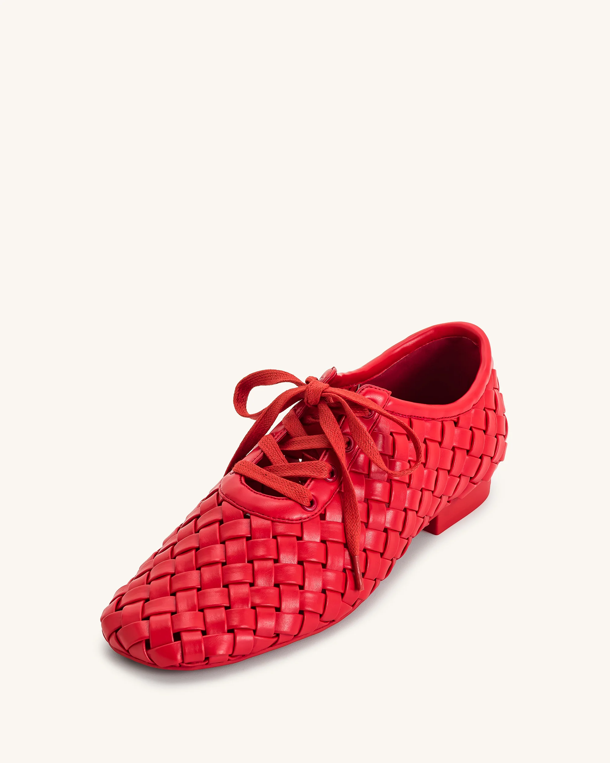 Kayla Geflochtene Riemen-Flatschuhe - Rot - Image 5