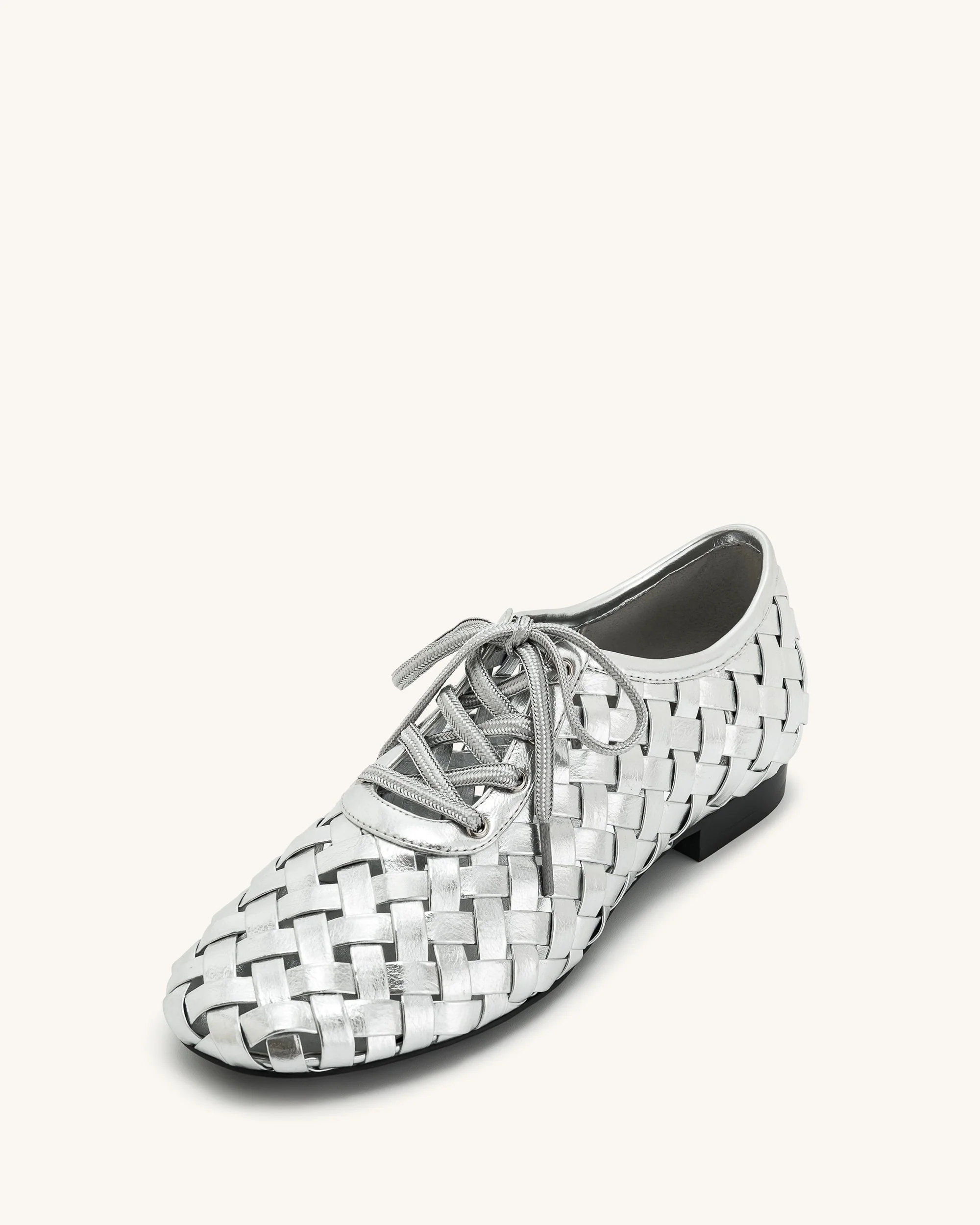 Kayla Geflochtene Riemen Ballerinas - Silber - Image 6