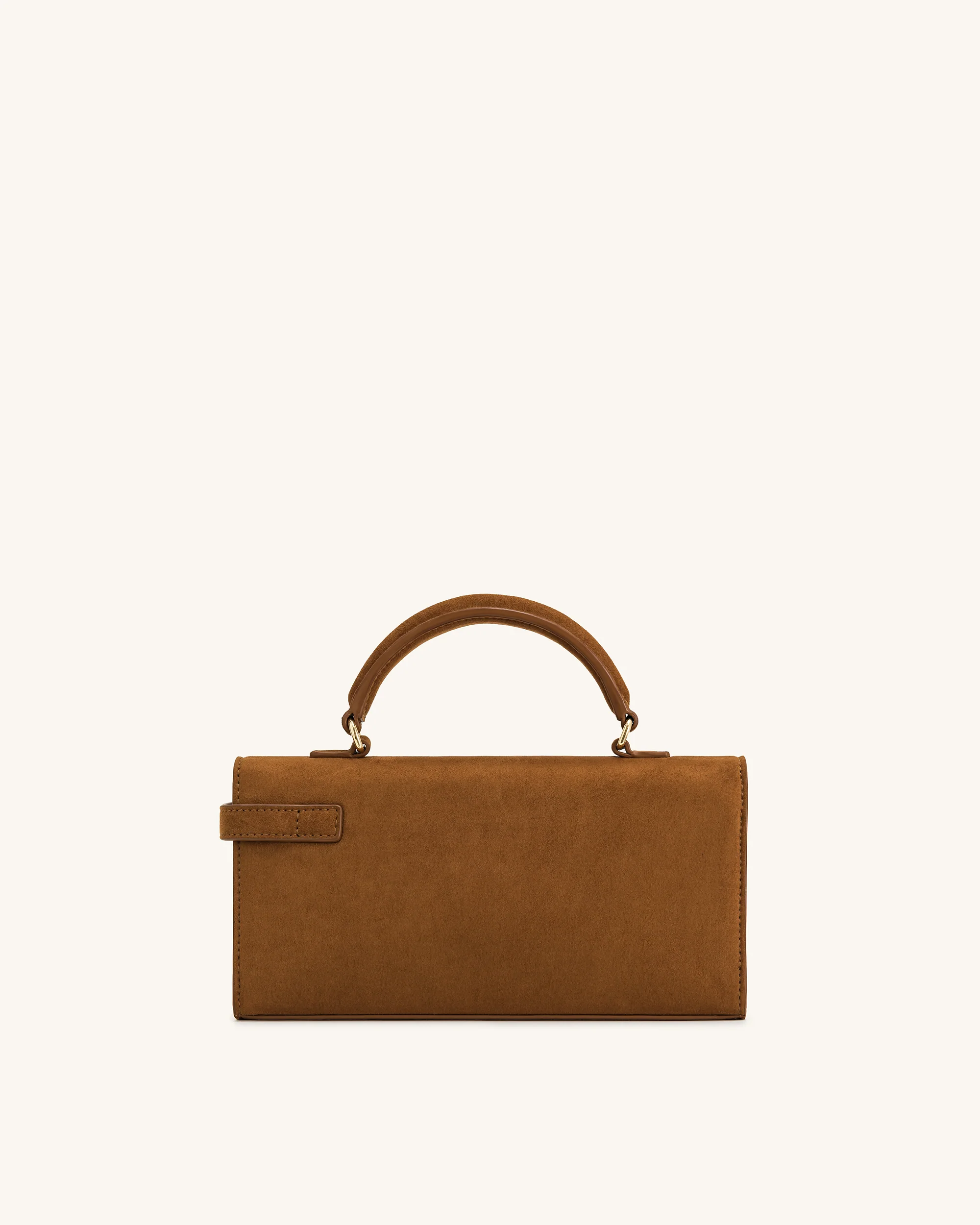 Keyla Handtasche aus Kunstveloursleder mit Griff – Braun - Image 3