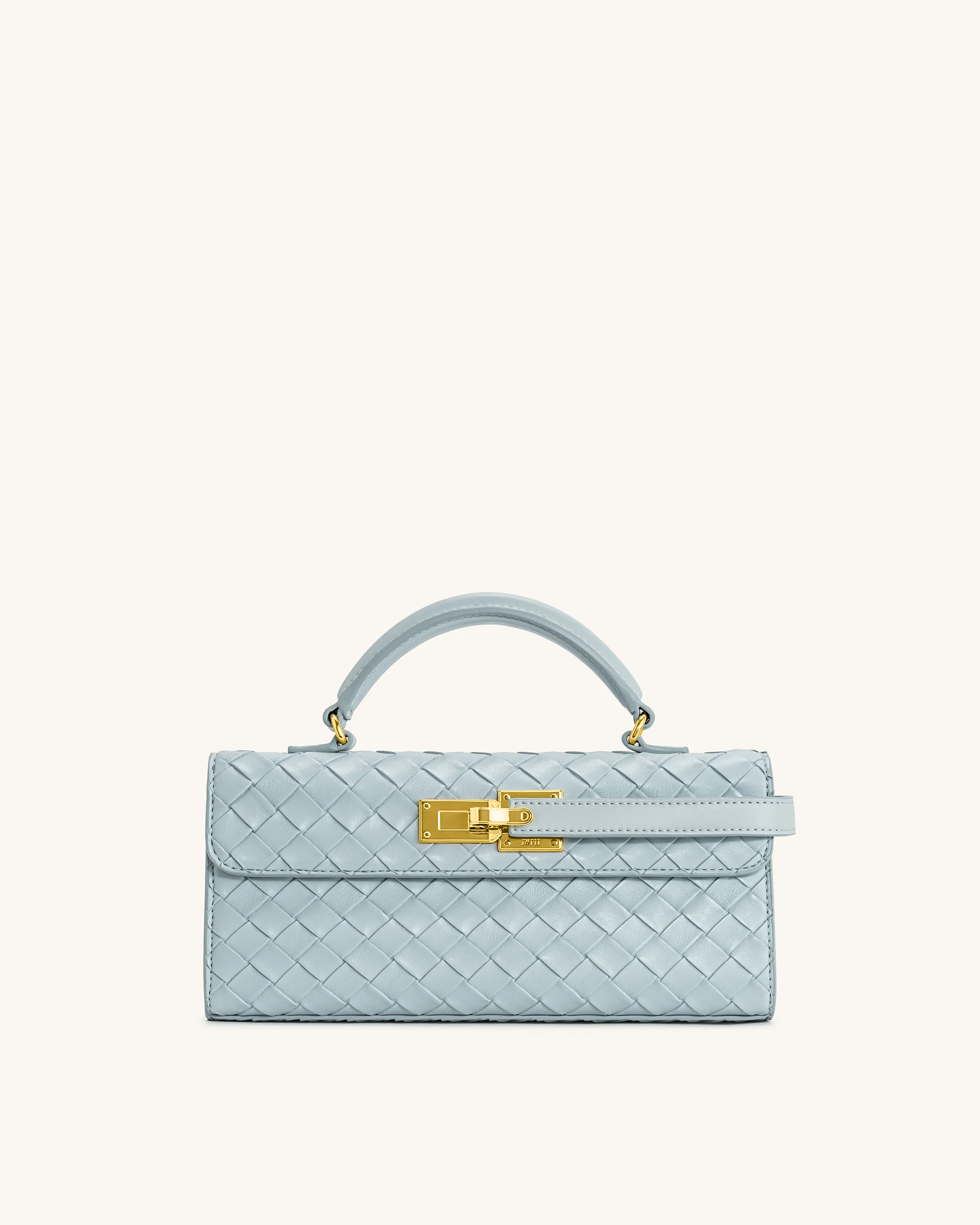 Keyla Handtasche mit gewebter Struktur und Henkel – Blau