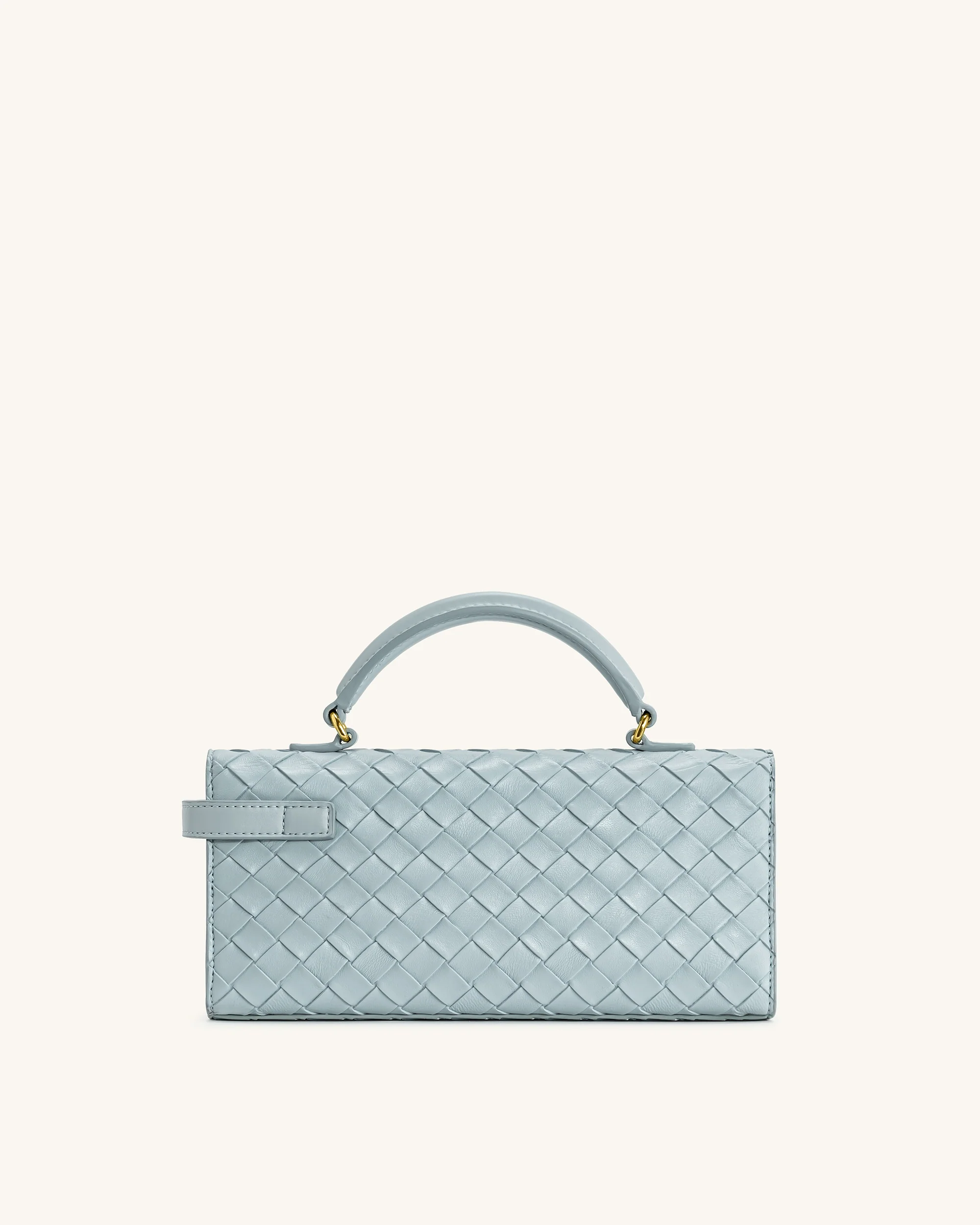 Keyla Handtasche mit gewebter Struktur und Henkel – Blau - Image 3