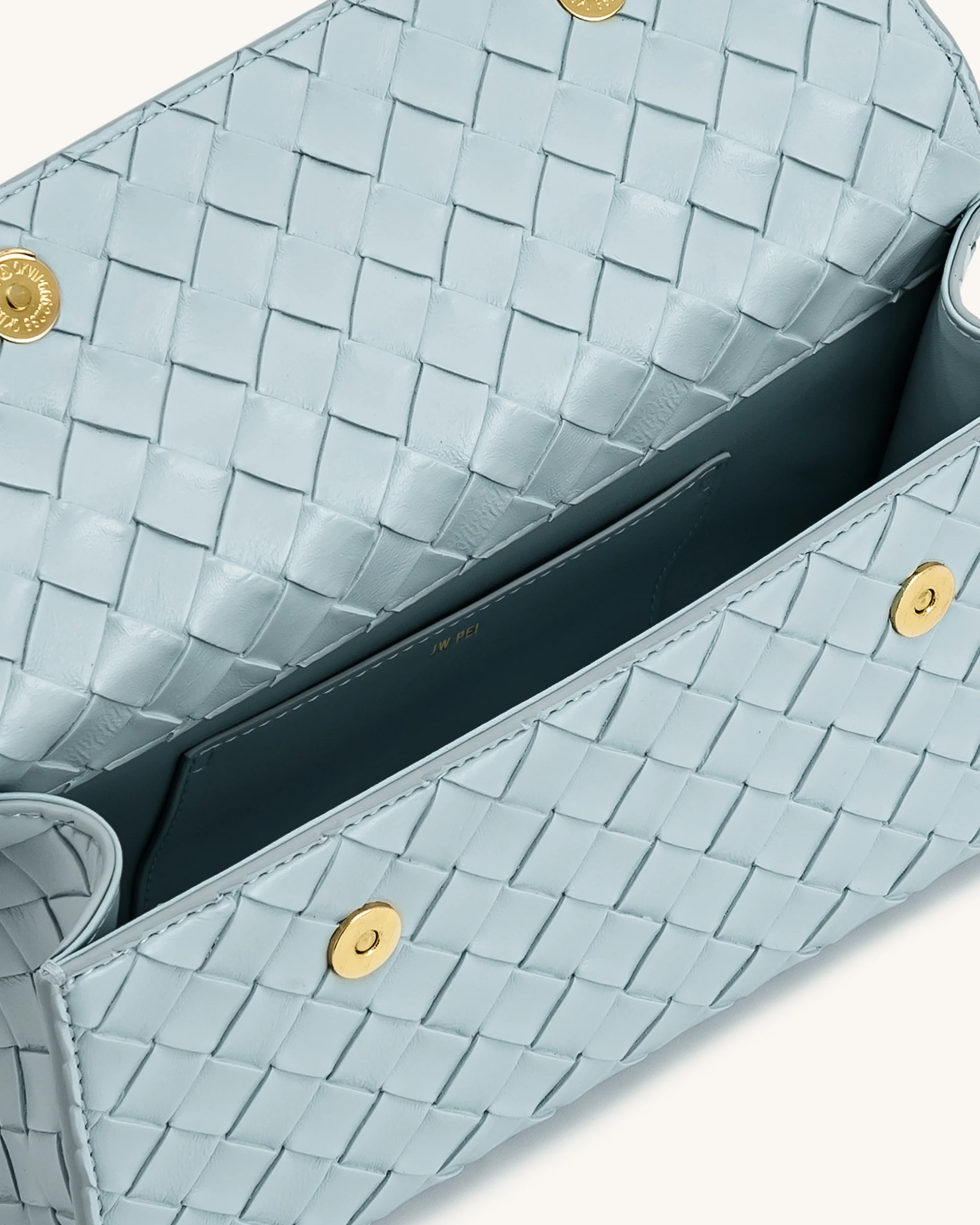 Keyla Handtasche mit gewebter Struktur und Henkel – Blau - Image 4