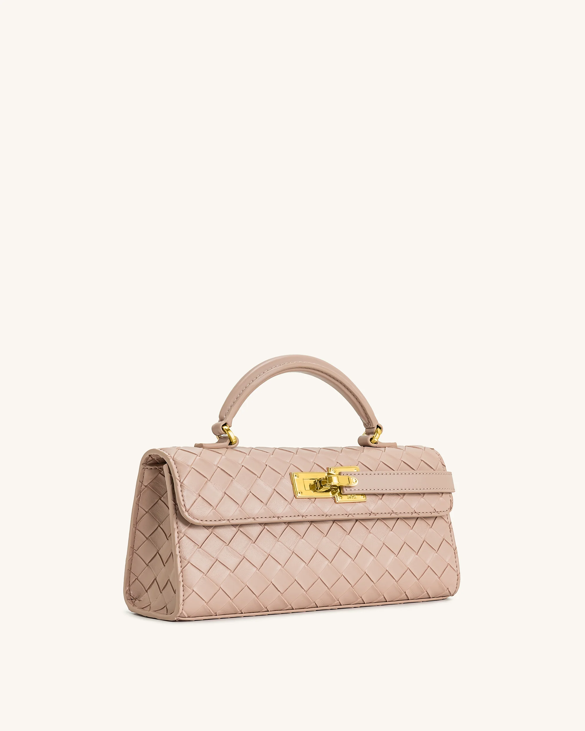Keyla Handtasche mit gewebter Struktur und Henkel – Rosa - Image 2