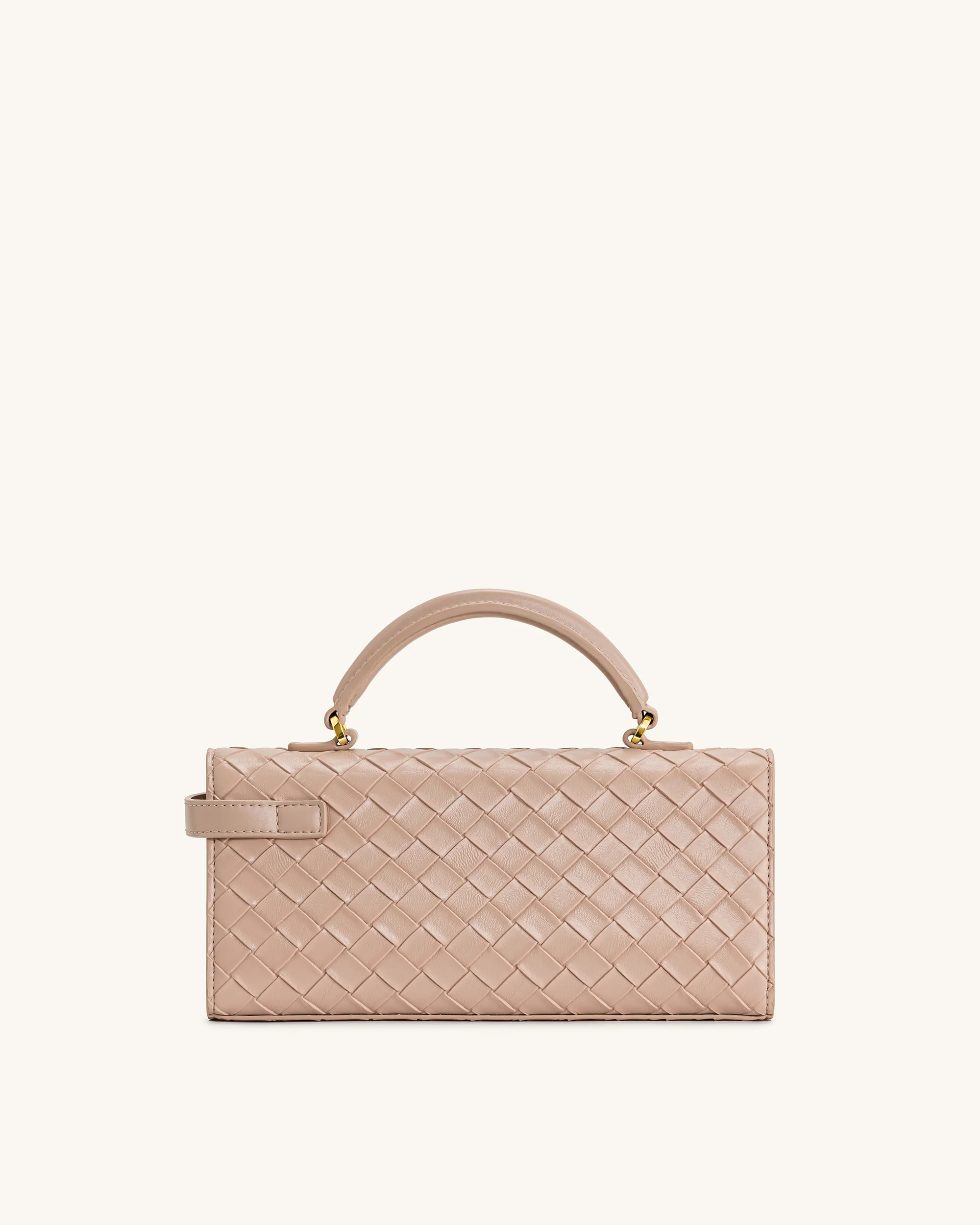Keyla Handtasche mit gewebter Struktur und Henkel – Rosa - Image 3