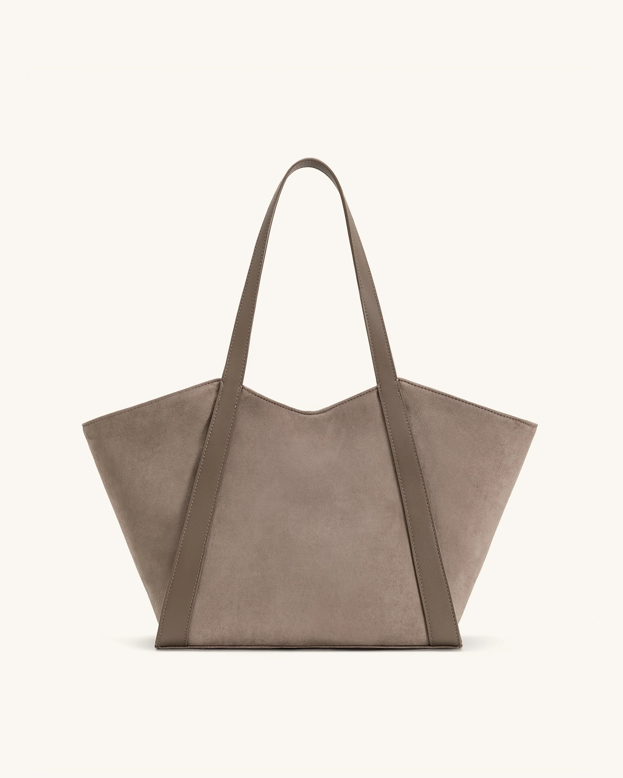 Kiana Große Tragetasche aus Kunstwildleder – Taupe - Image 3
