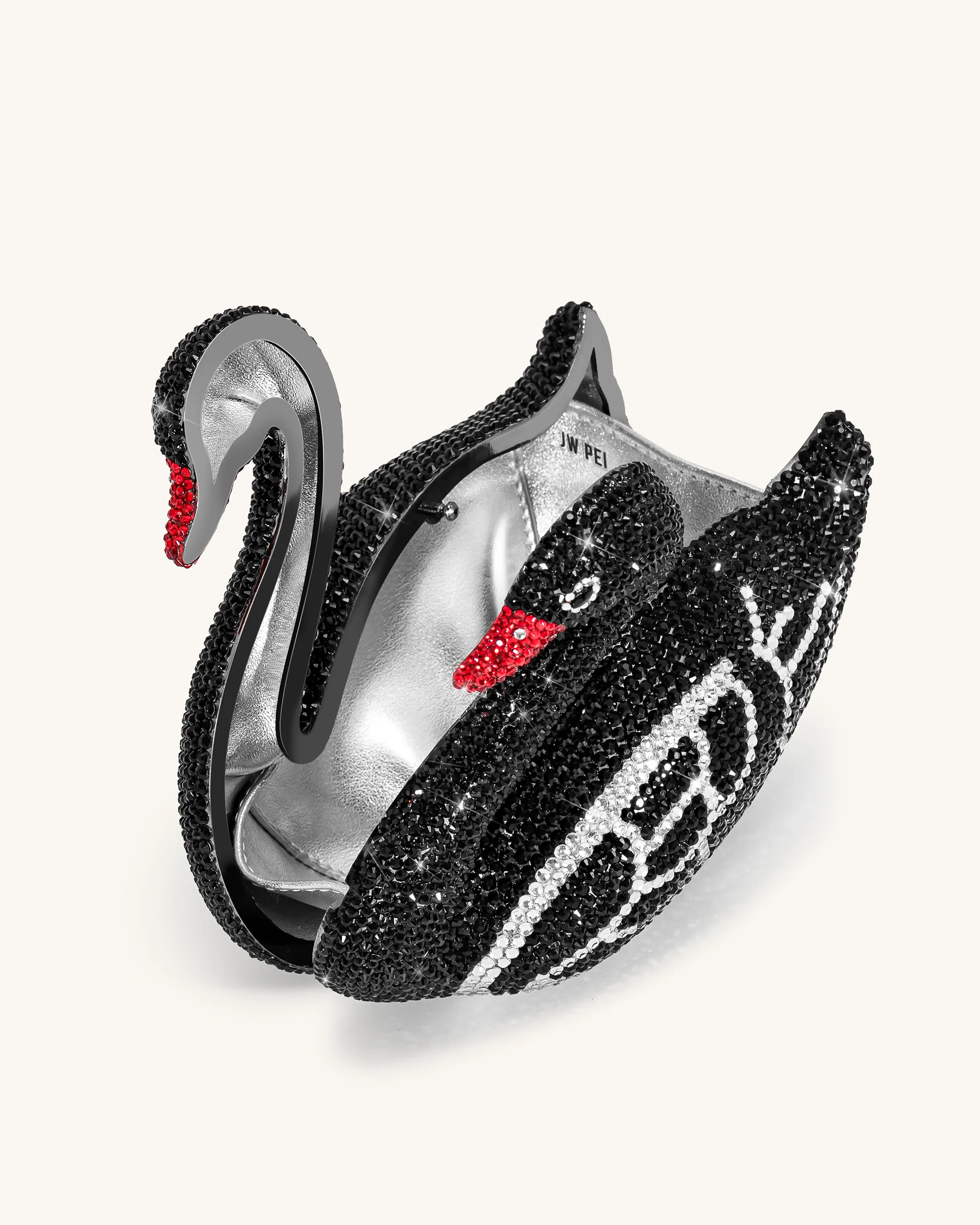 Kinsley Kristall-Schwan Clutch – Schwarz - Image 3