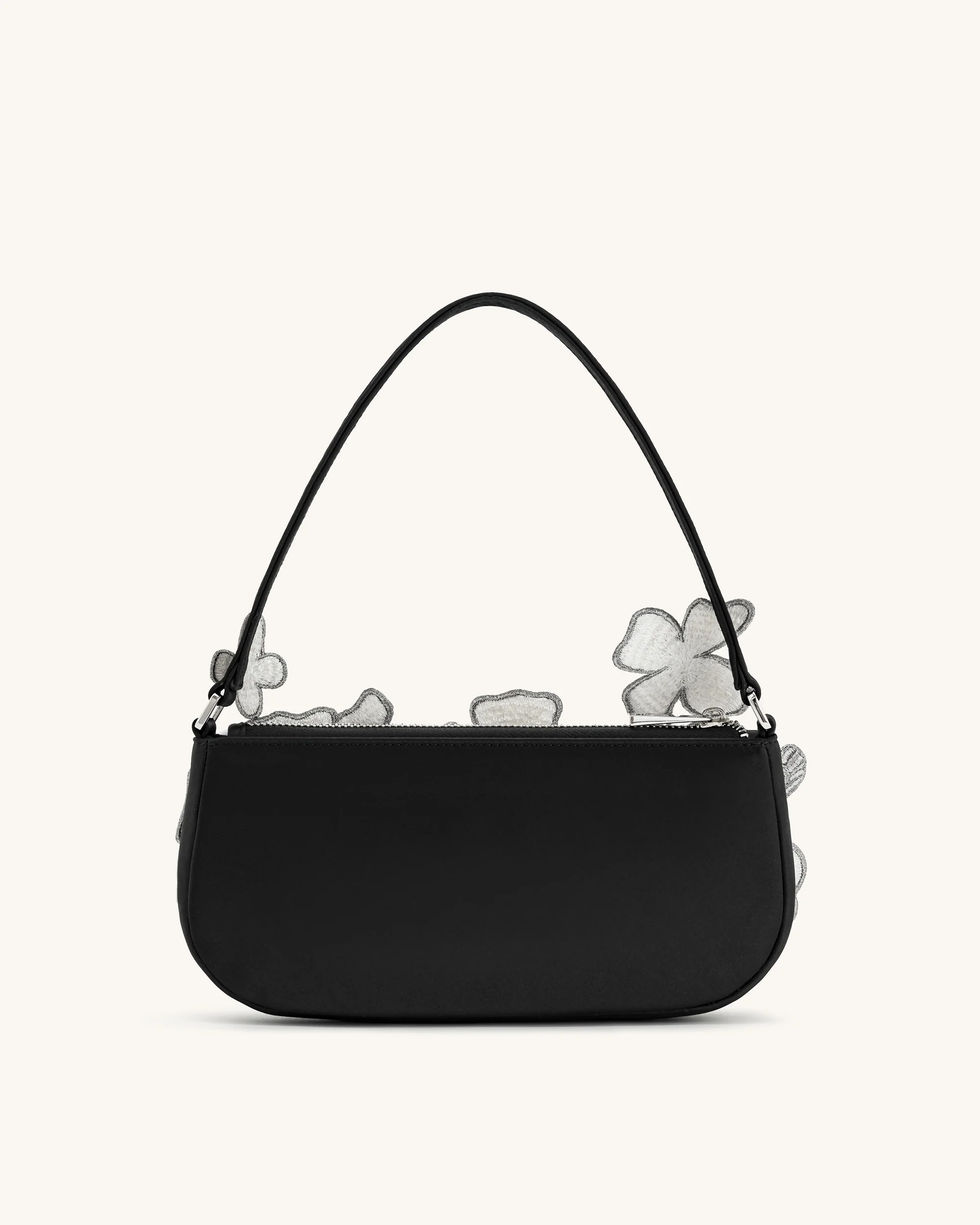 Leona Perlenverzierte Schultertasche - Schwarz - Image 3