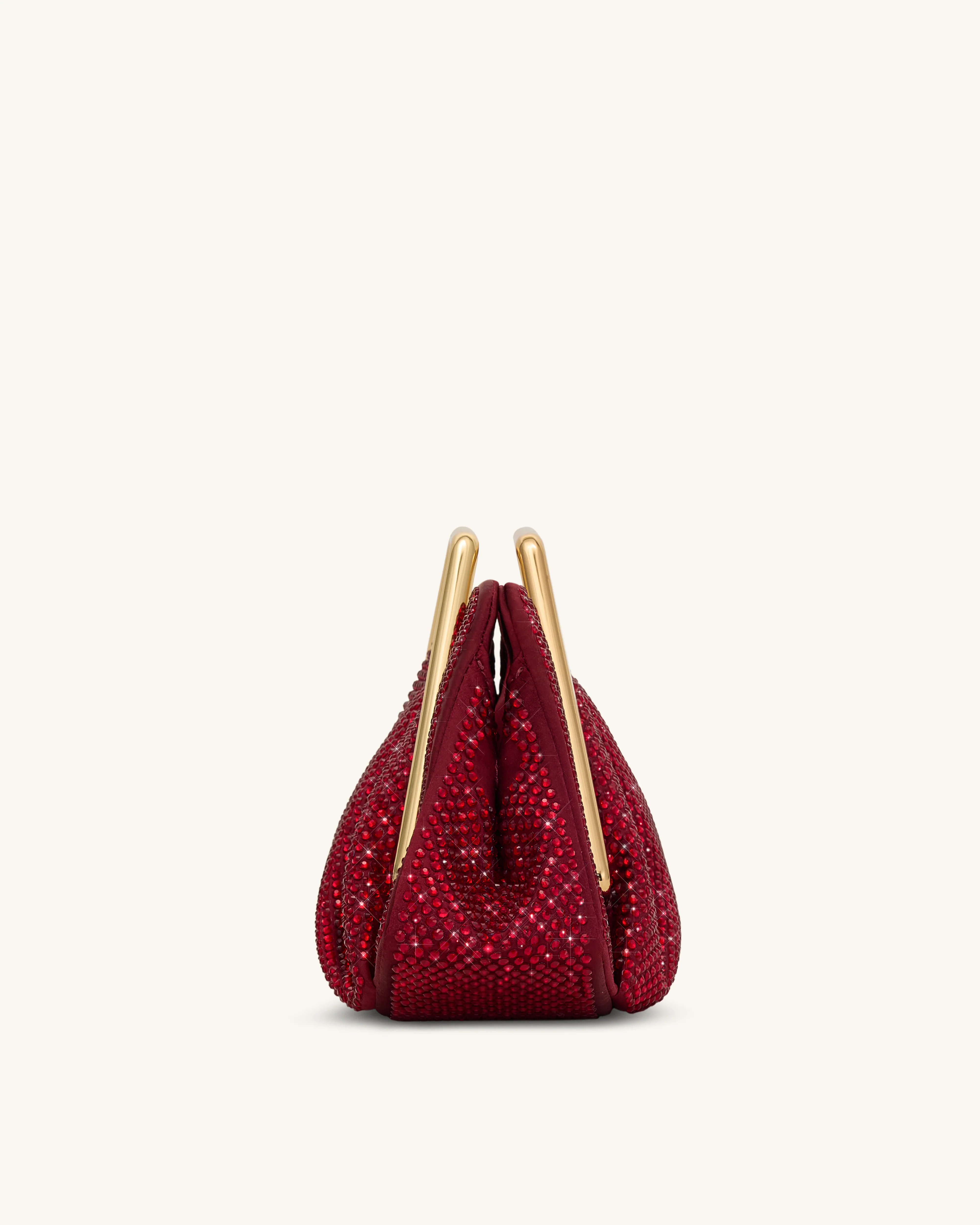 Lila Künstliche Kristall Metallrahmen Clutch - Rot - Image 3