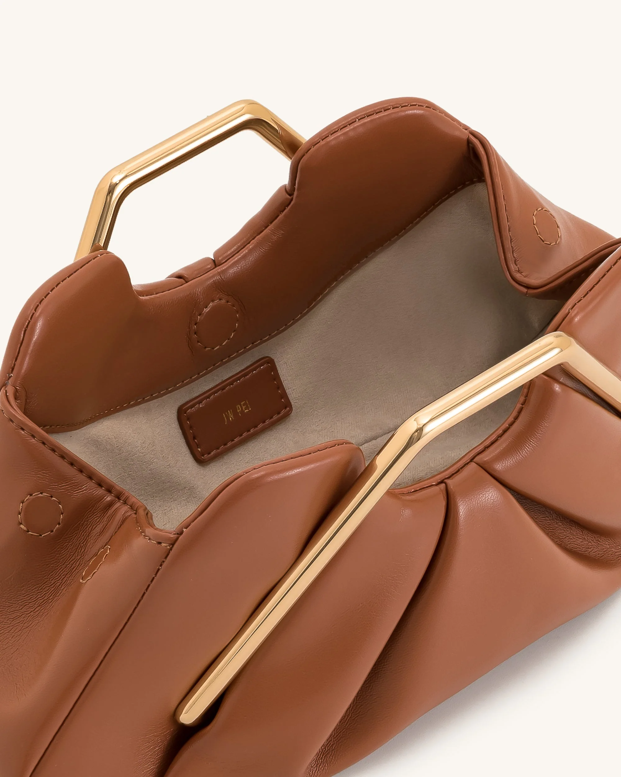 Lila Metallrahmen Clutch - Braun - Image 4