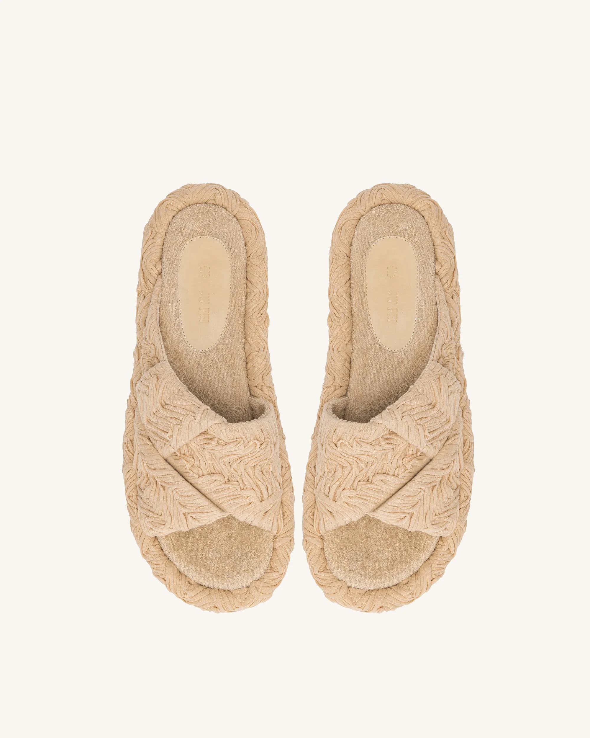 Lilah Geflochtene Plateausandale - Beige - Image 3