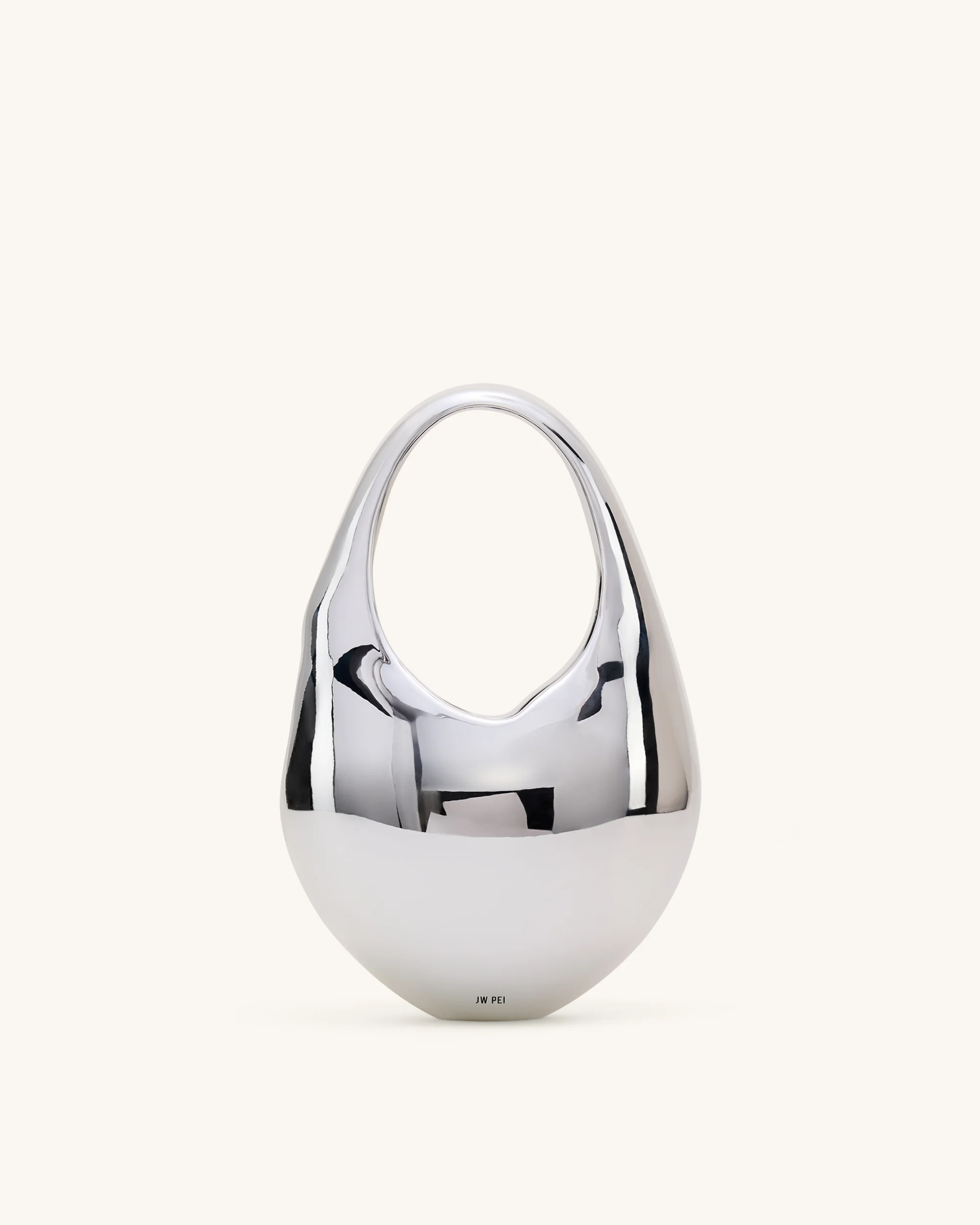 Lillian Gesicht Halbmond-Taschengrifftasche – Silber - Image 3