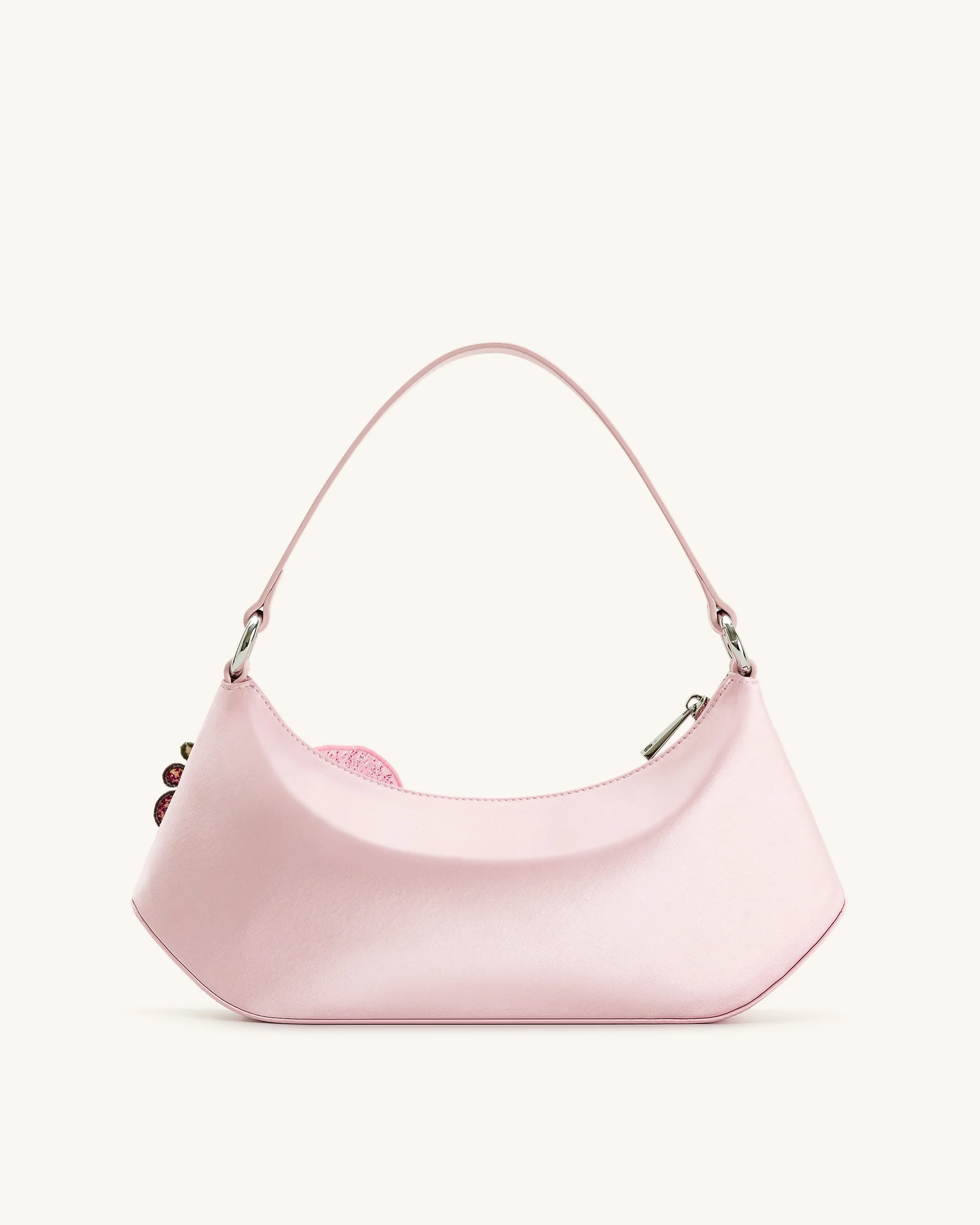 Lily Orchideen bestickte Schultertasche - Rosa - Image 3