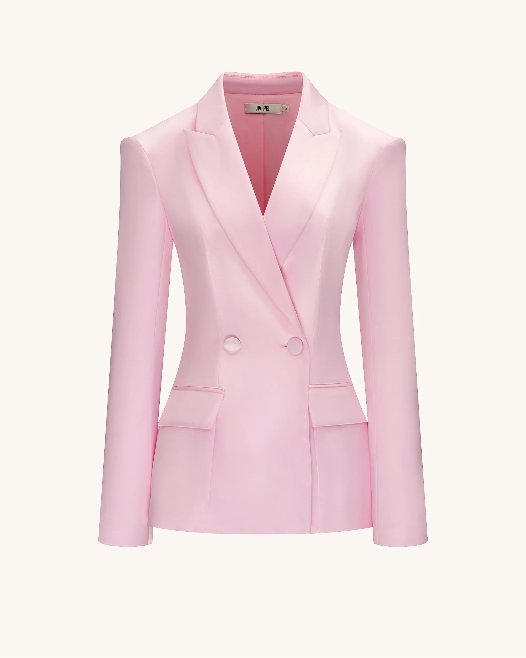 Lily Satin-Doppelreihiger Blazeranzug - Rosa - Image 3