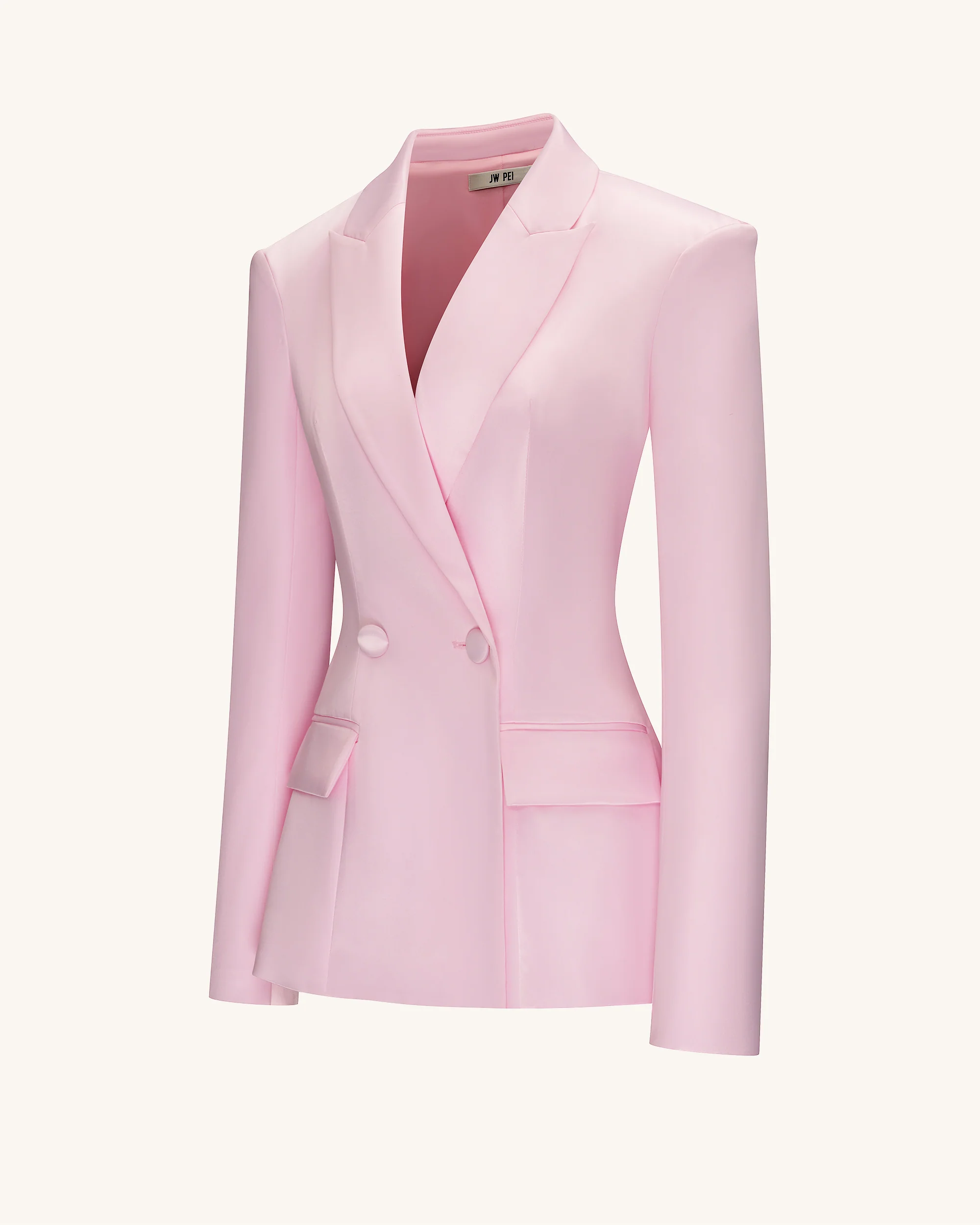 Lily Satin-Doppelreihiger Blazeranzug - Rosa - Image 4