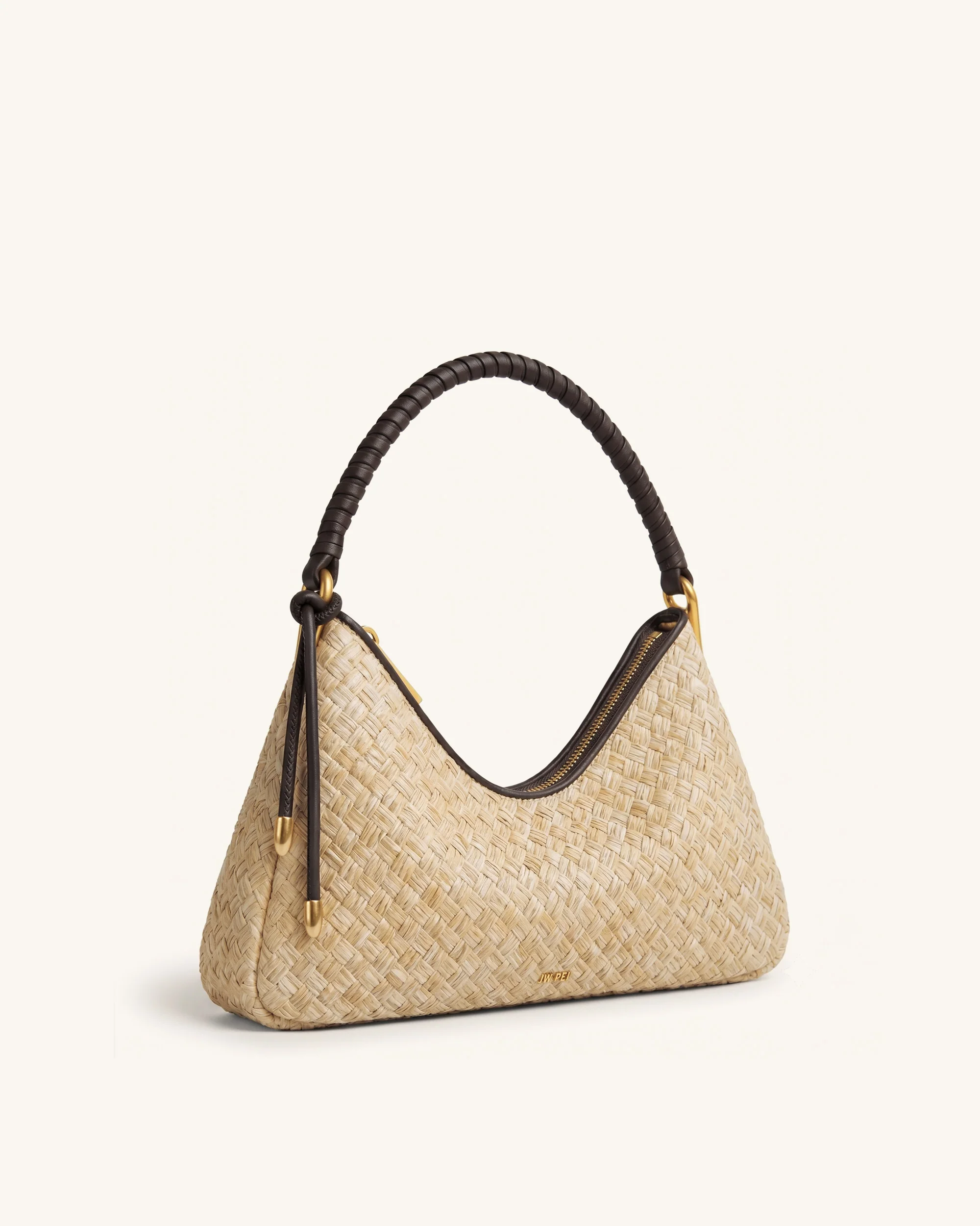 Lorena Schultertasche in Bast-Optik - Braun - Image 2