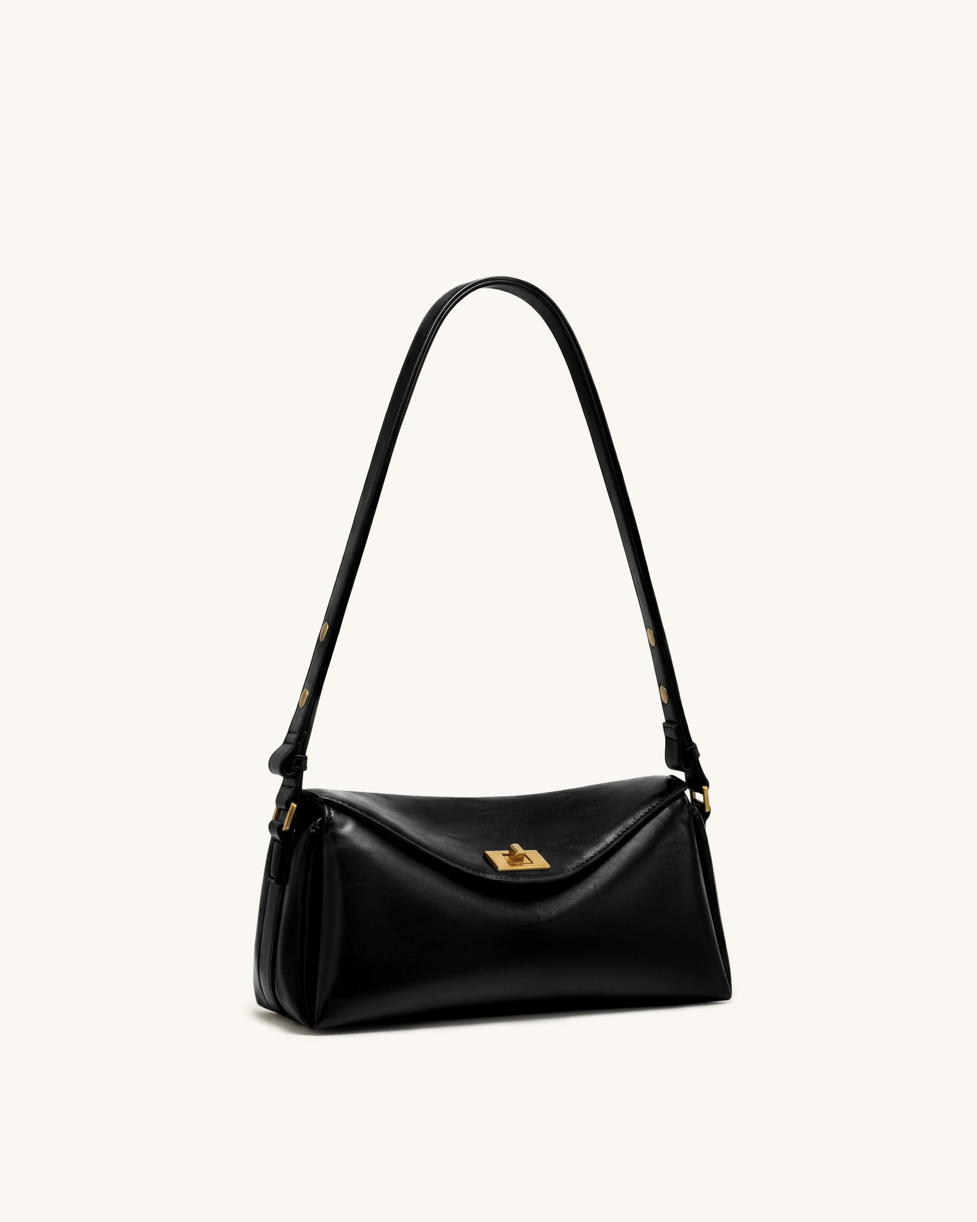 Lucia Schultertasche mit asymmetrischer Klappe - Schwarz - Image 2