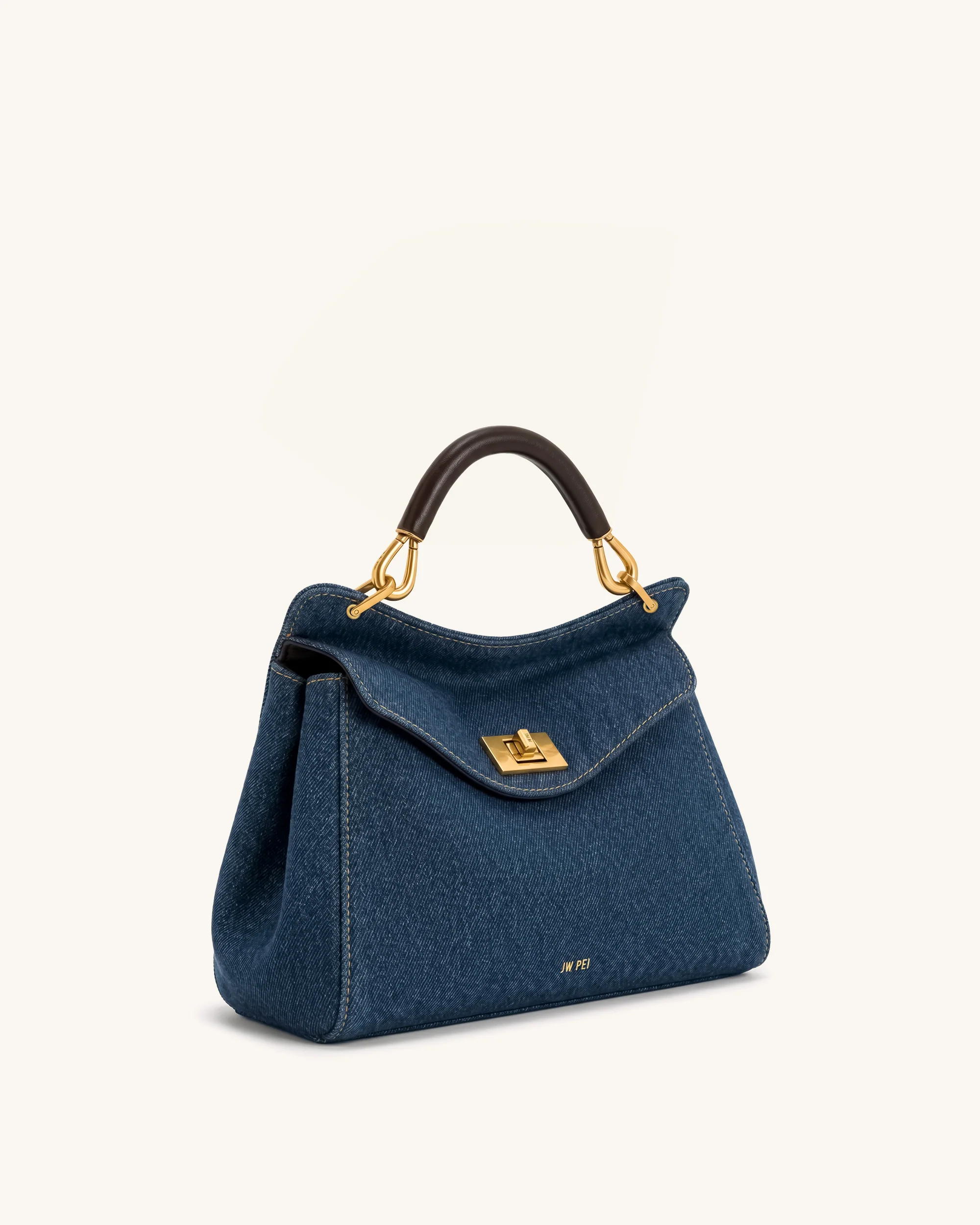 Lucia Klassische Handtasche - Blauer Denim - Image 2
