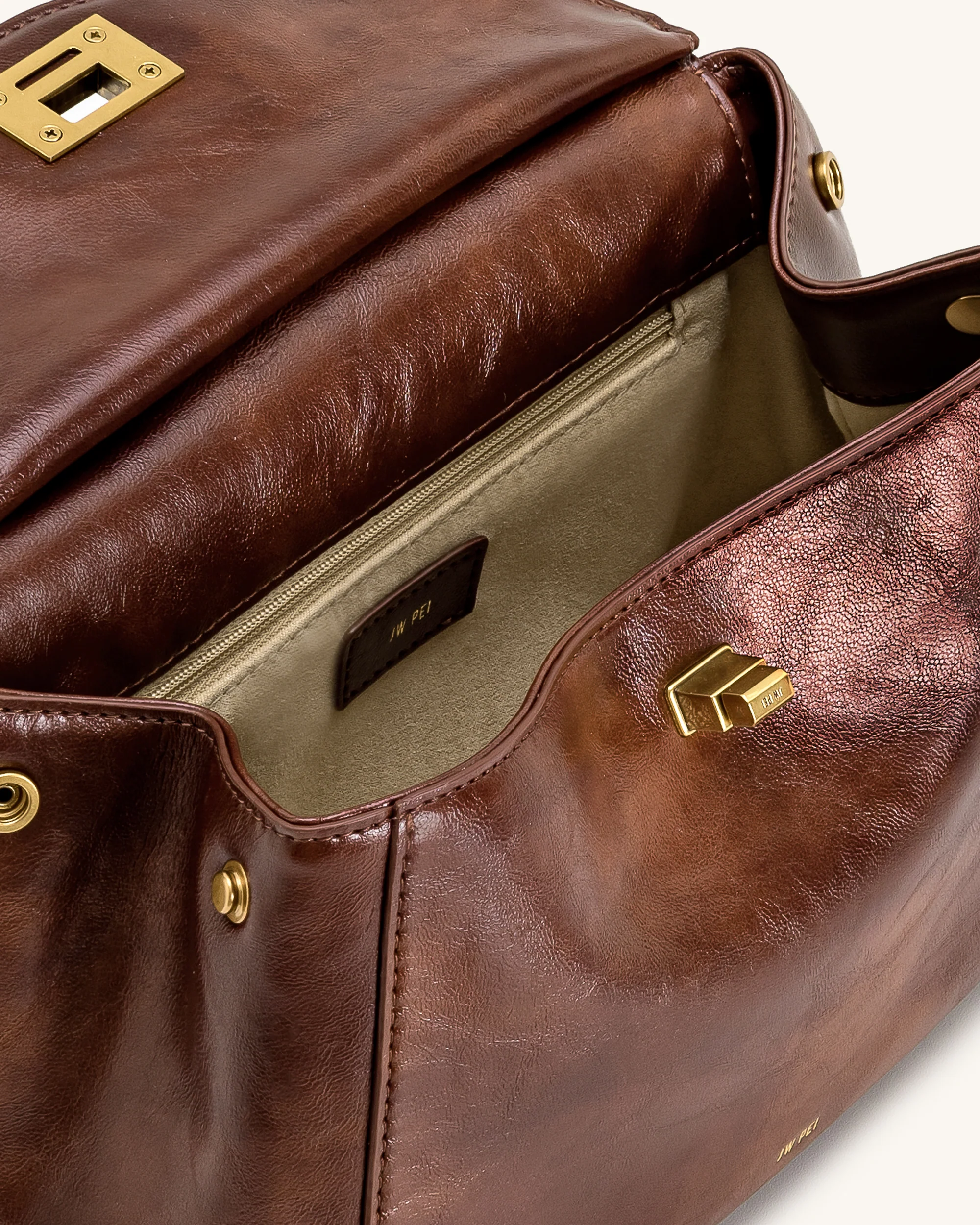 Lucia Klassische Handtasche – Kaffeebraun - Image 4