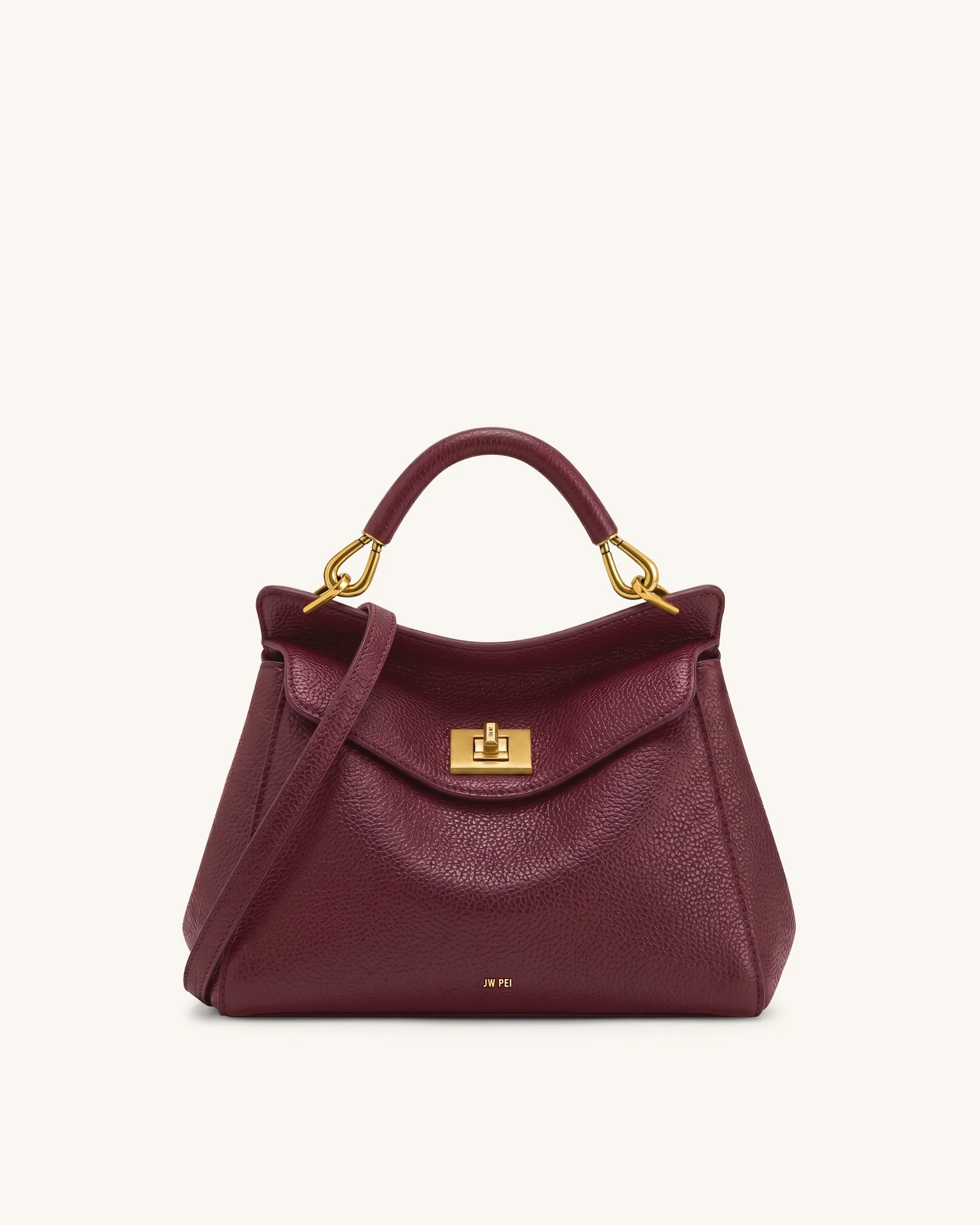 Lucia Klassische Henkeltasche - Tiefes Burgunderrot