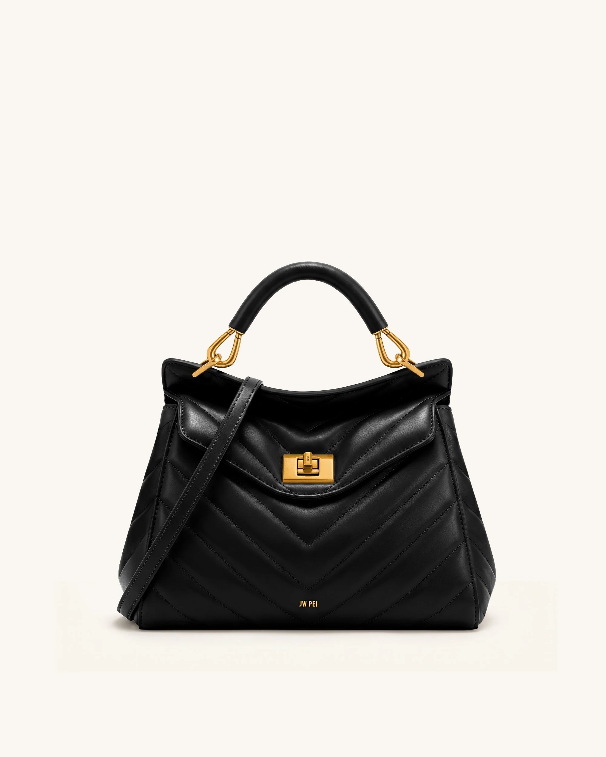 Lucia Klassische Henkeltasche - Tiefschwarz