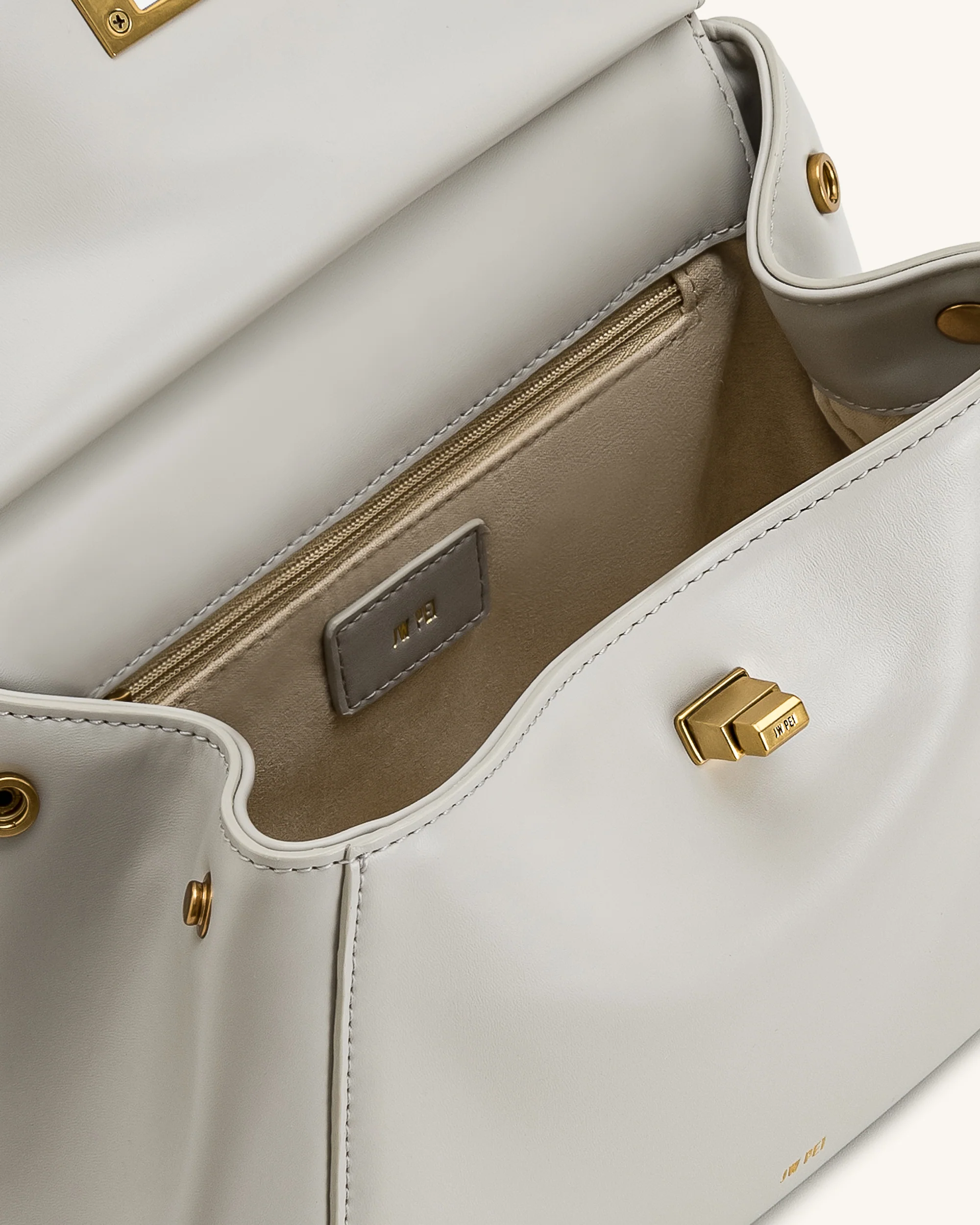 Lucia Klassische Handtasche – Hellgrau - Image 4
