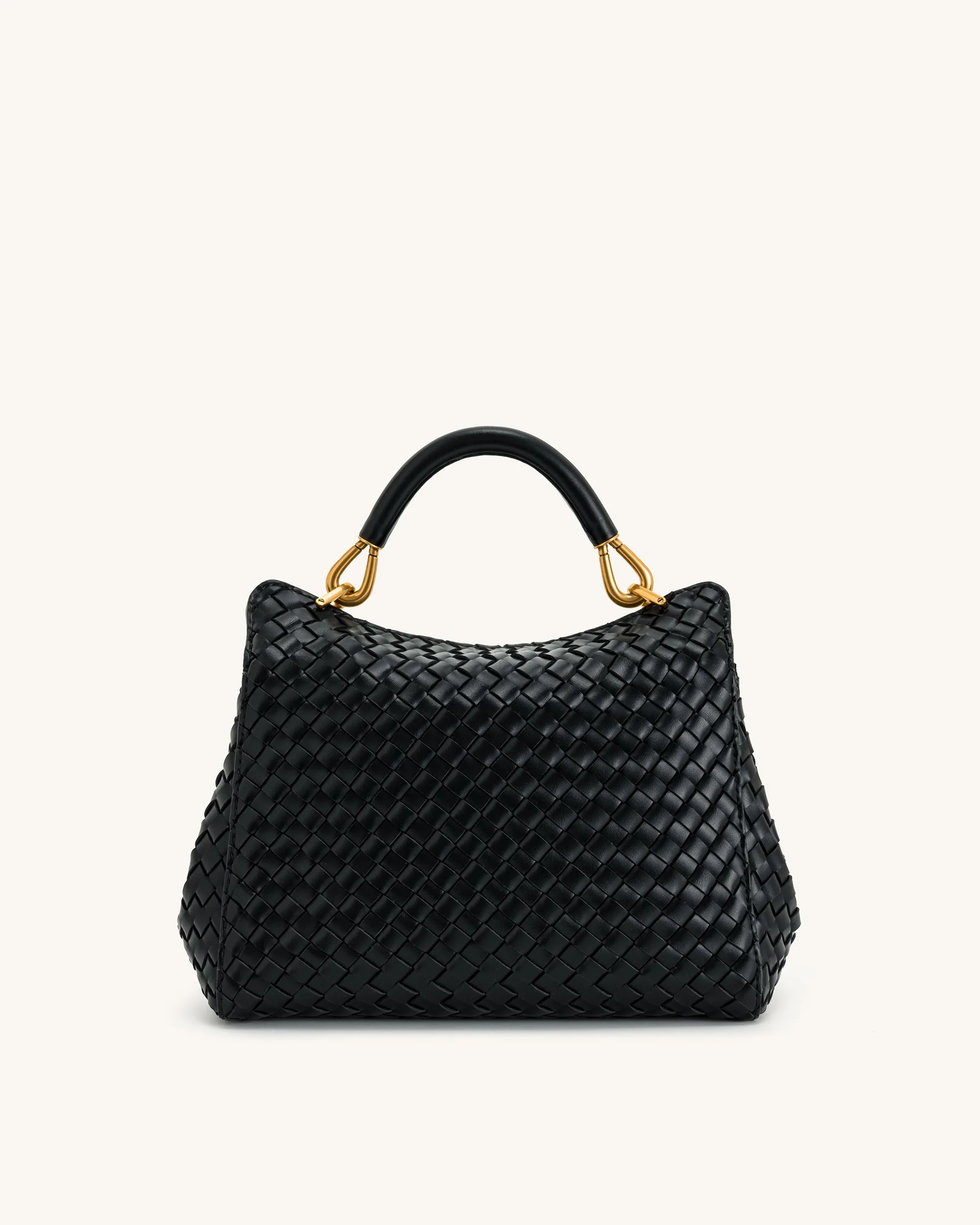 Lucia Klassische Top-Handle Gewebte Tasche - Schwarz - Image 4